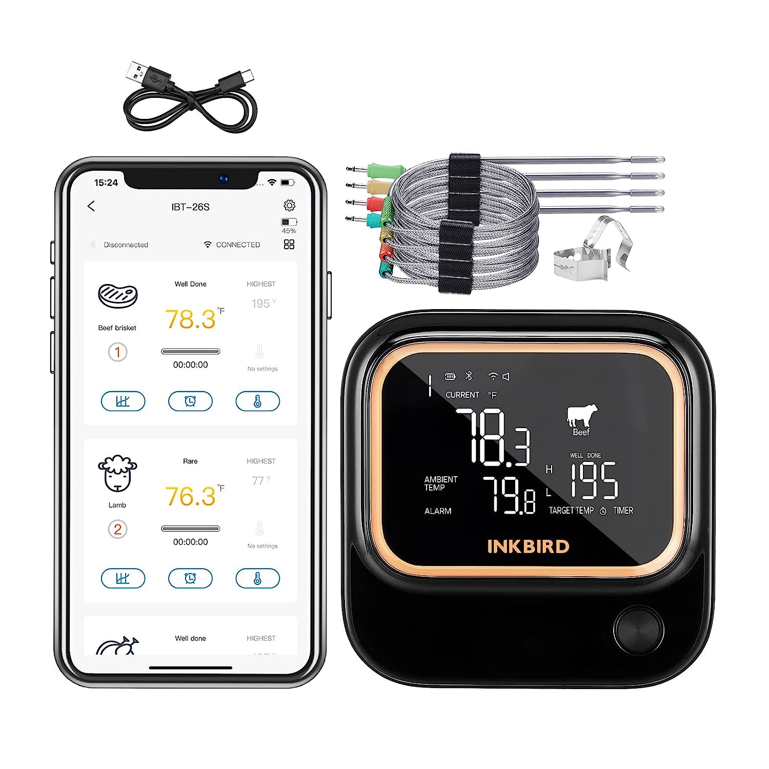 5GHz WiFi and Bluetooth 5.1 Meat Thermometer, Inkbird [...]