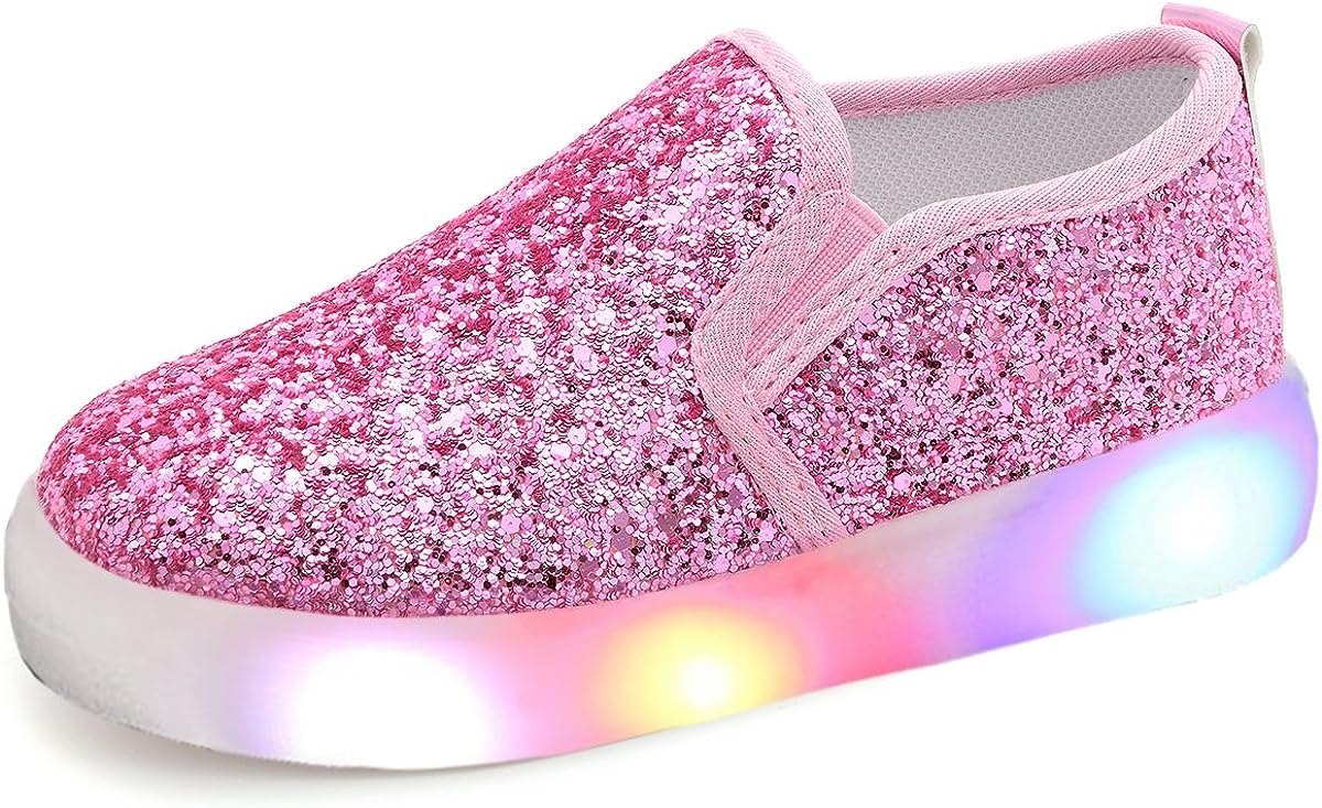 UBELLA Girl's Light Up Sequins Slip On Loafers [...]