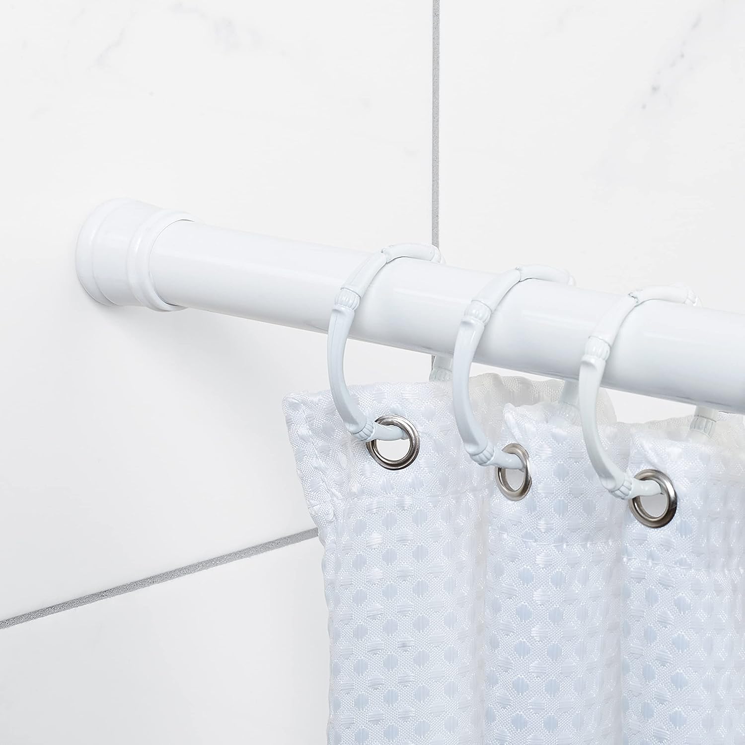 Zenna Home Curtain Adjustable Tension Shower Rod, 44
