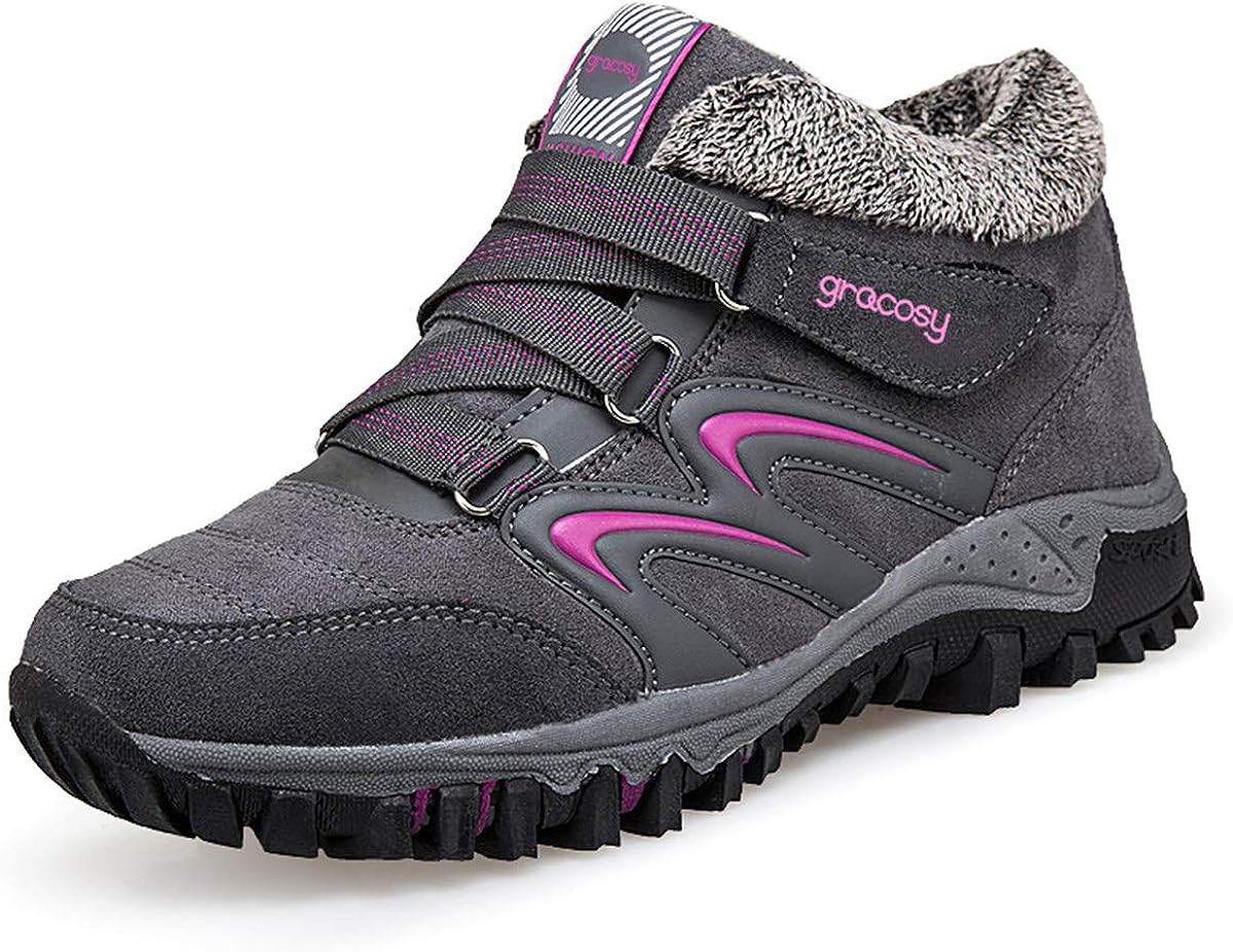 gracosy Women's Hiking Shoes, High Top Sneaker Winter [...]