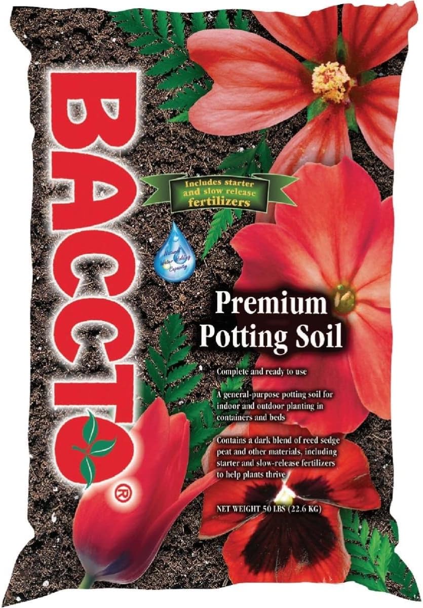 Michigan Peat 1250 Baccto Premium Potting Soil, 50-Pound