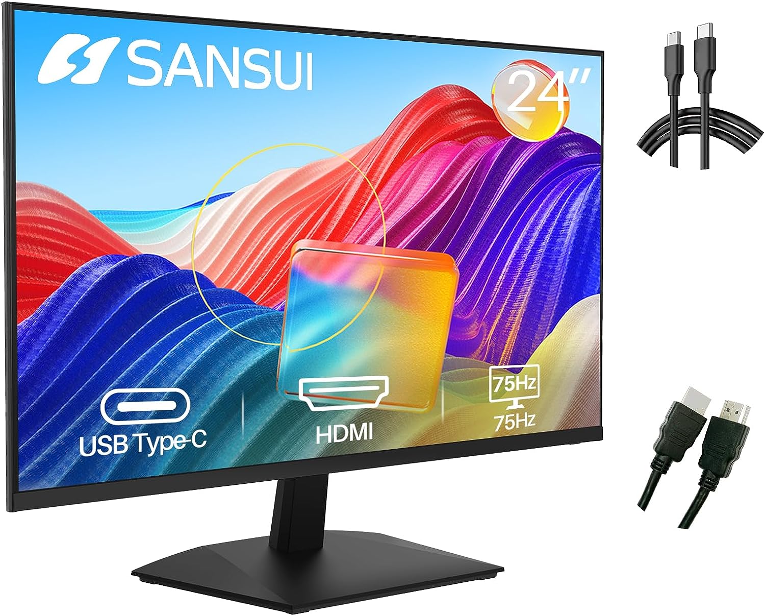 SANSUI Monitor 24 inch FHD PC Monitor with USB Type-C, [...]