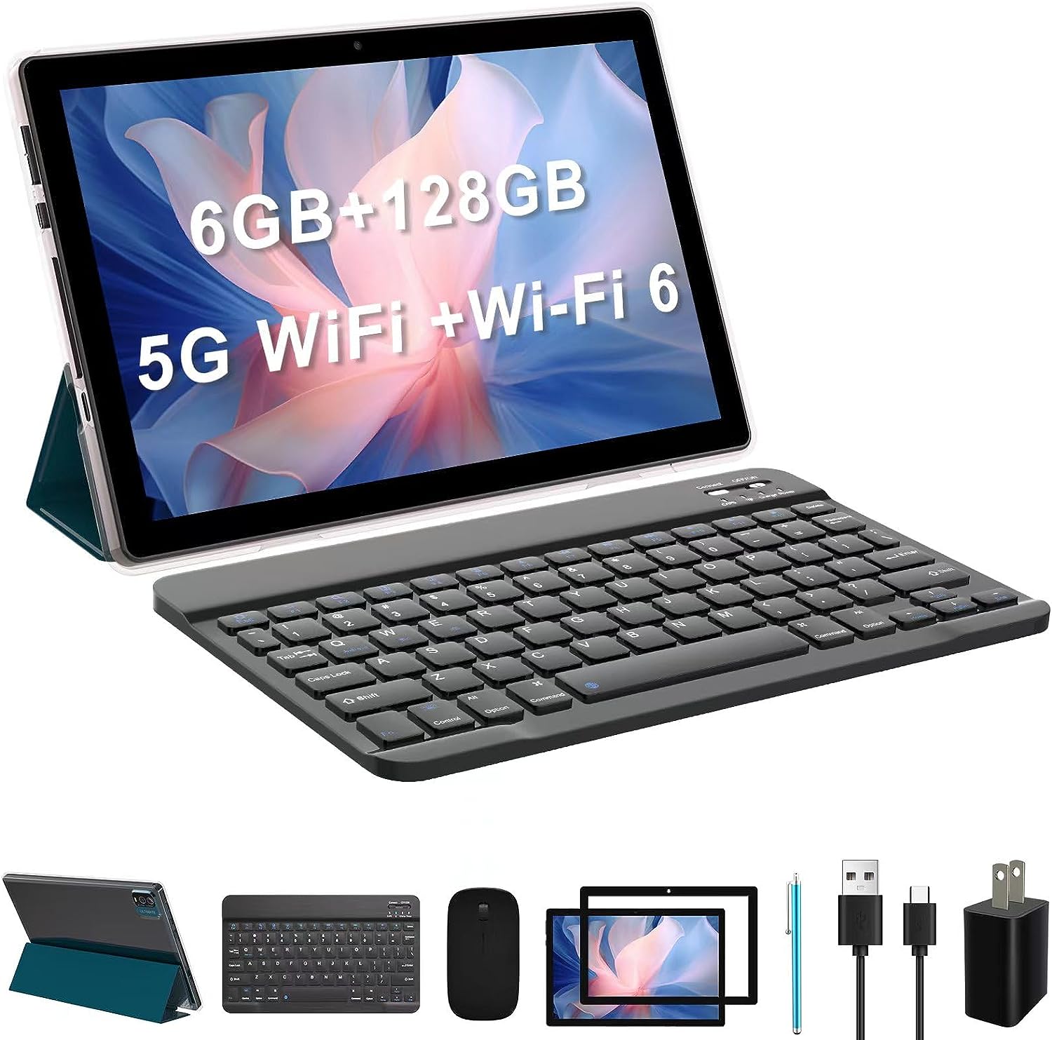 2023 Newest 2 in 1 Tablet with Keyboard, 6GB+128GB/1TB [...]