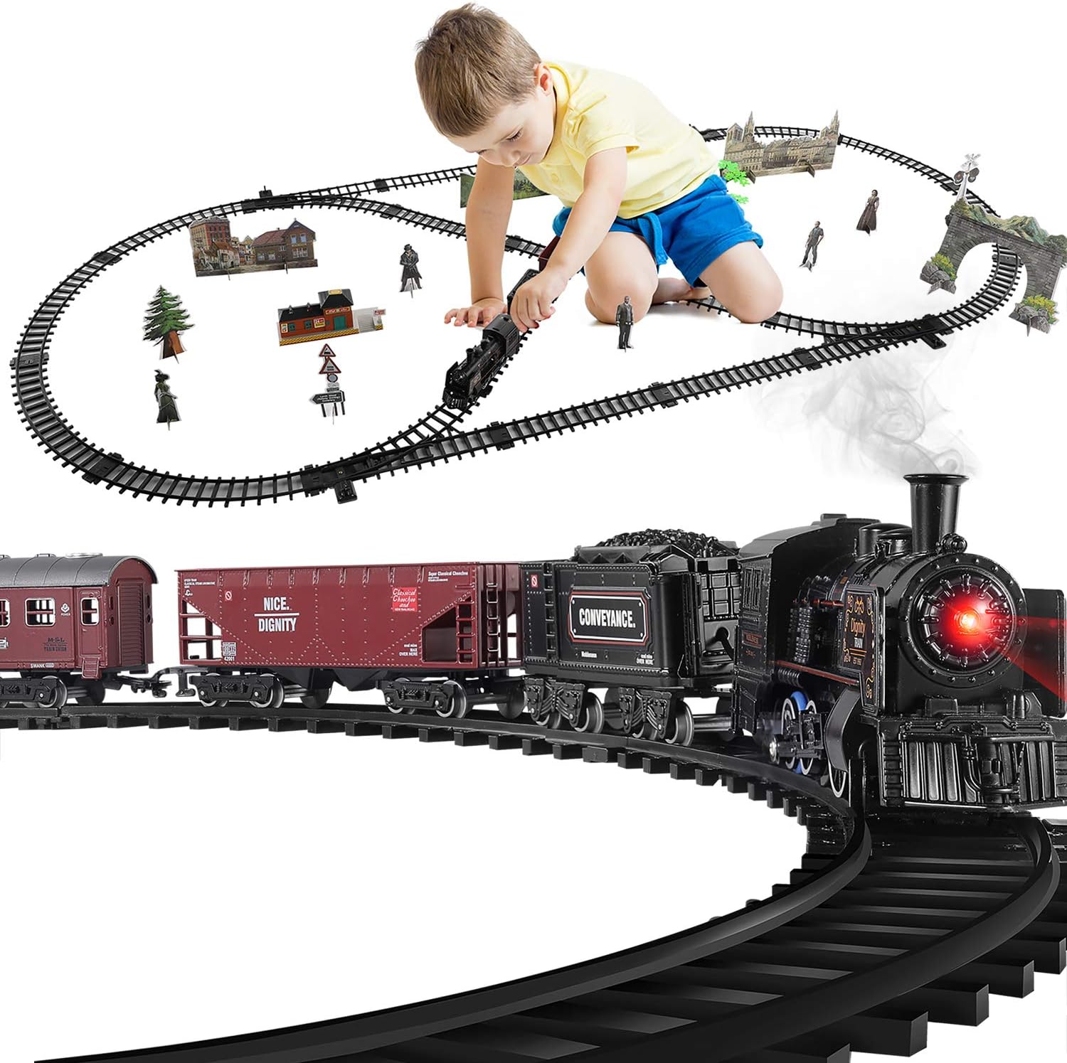 Baby Home Metal Alloy Model Train Set, Electric Train [...]