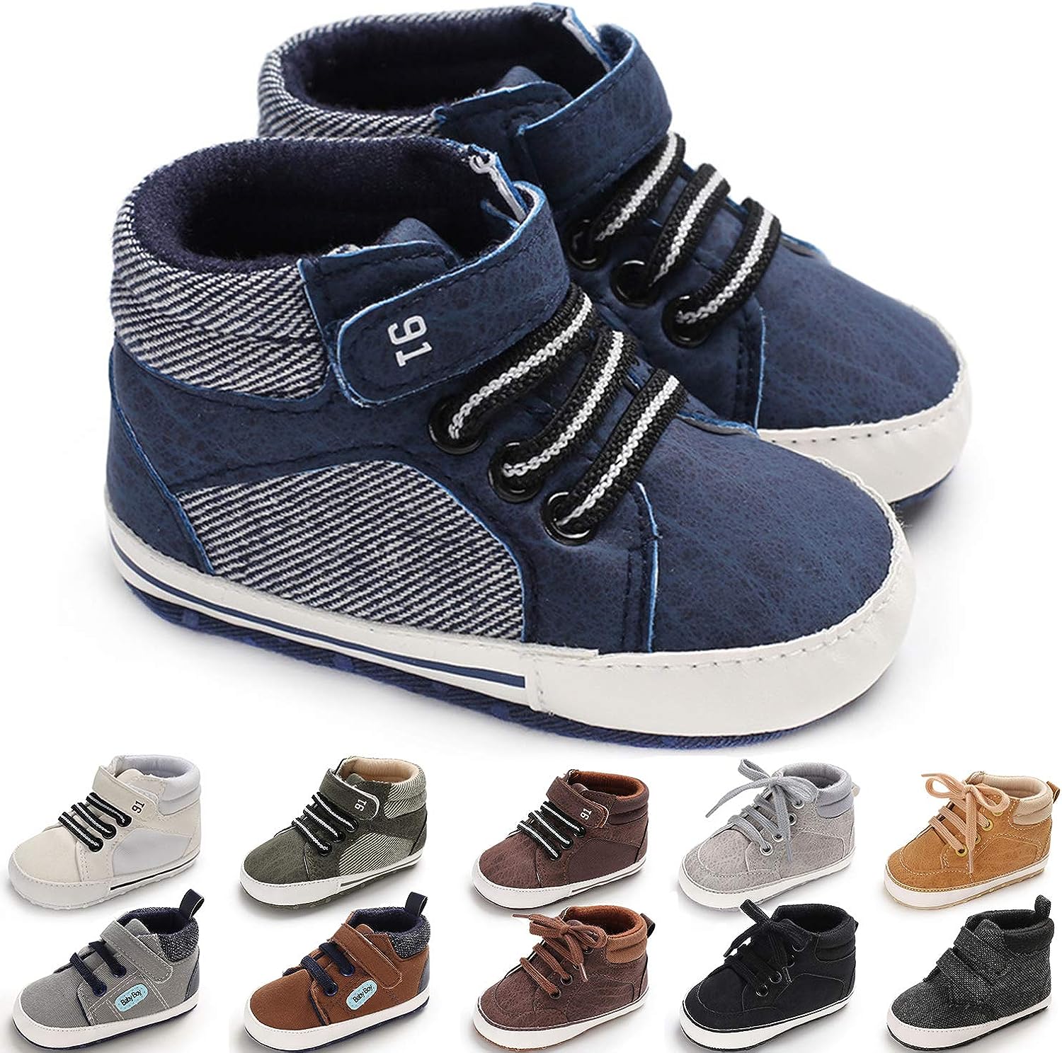 CENCIRILY Baby Boys Girls High Top Sneakers Soft Soles [...]