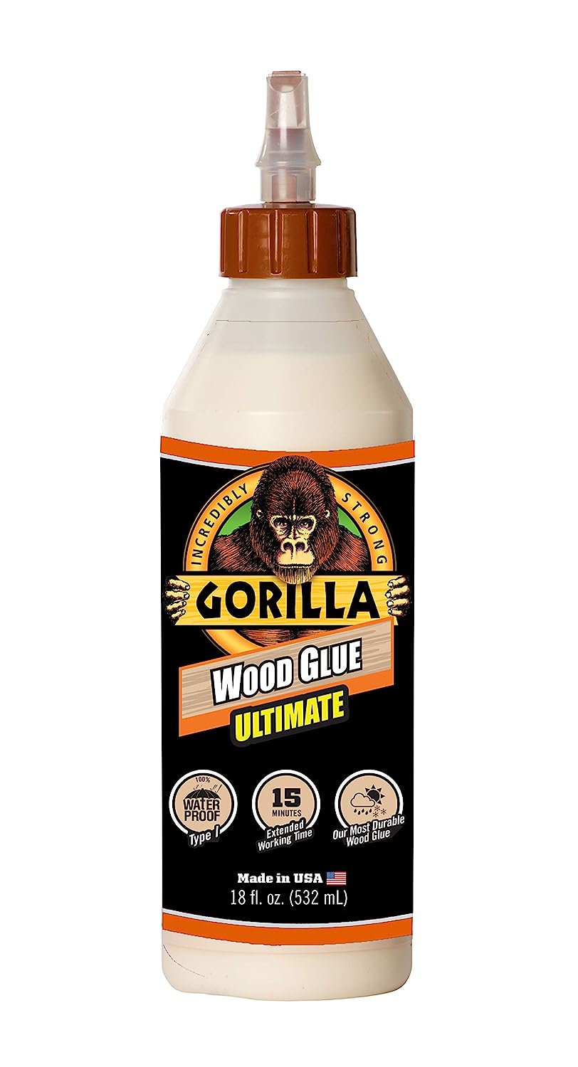 Gorilla Ultimate Waterproof Wood Glue, 18 Ounce, [...]