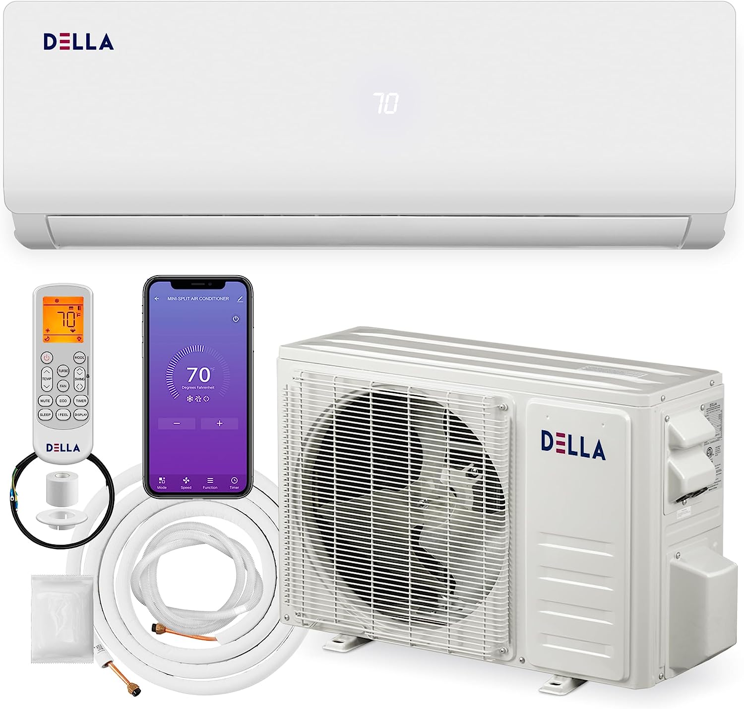 DELLA 12000 BTU Wifi Enabled 19 SEER2 Cools Up to 550 [...]