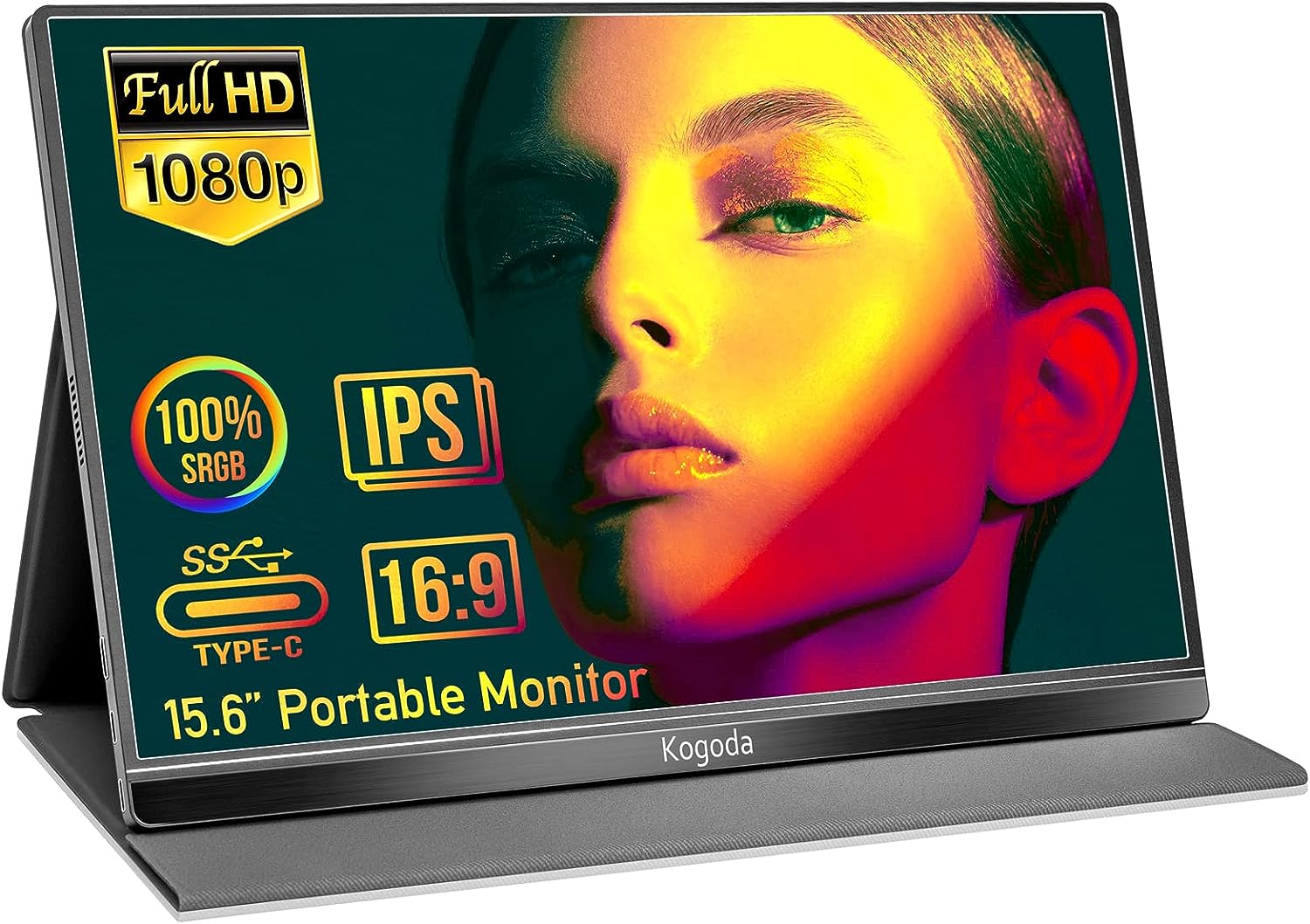 KOGODA Portable Monitor 15.6Inch External Monitor,IPS [...]