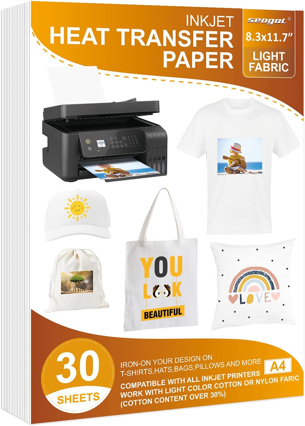 30 Sheets Heat Transfer Paper for White and Light [...]