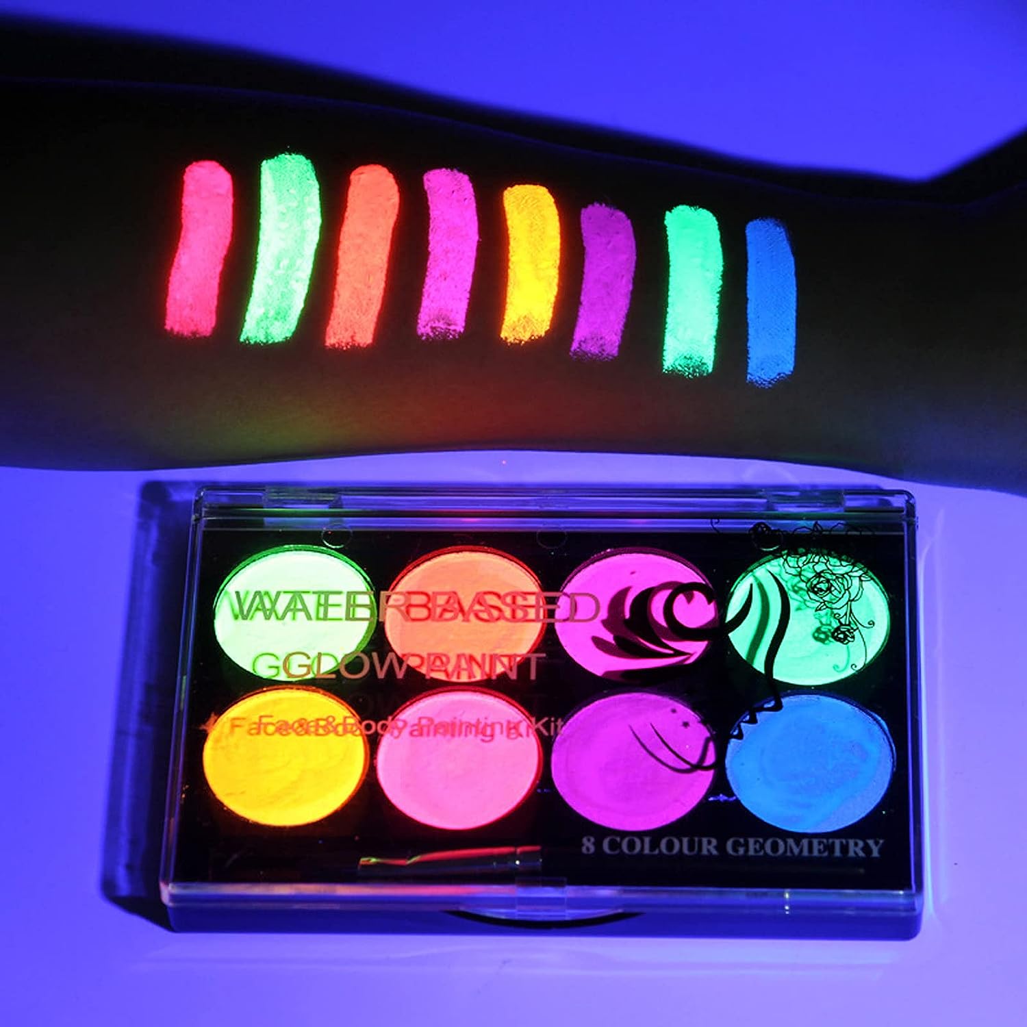 MEICOLY Glow UV Blacklight Face Paint, 8 Bright Colors [...]