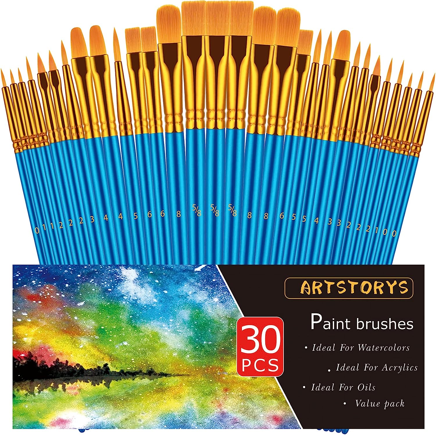 Paint Brushes Set, 30 Pcs Paint Brushes for Acrylic [...]
