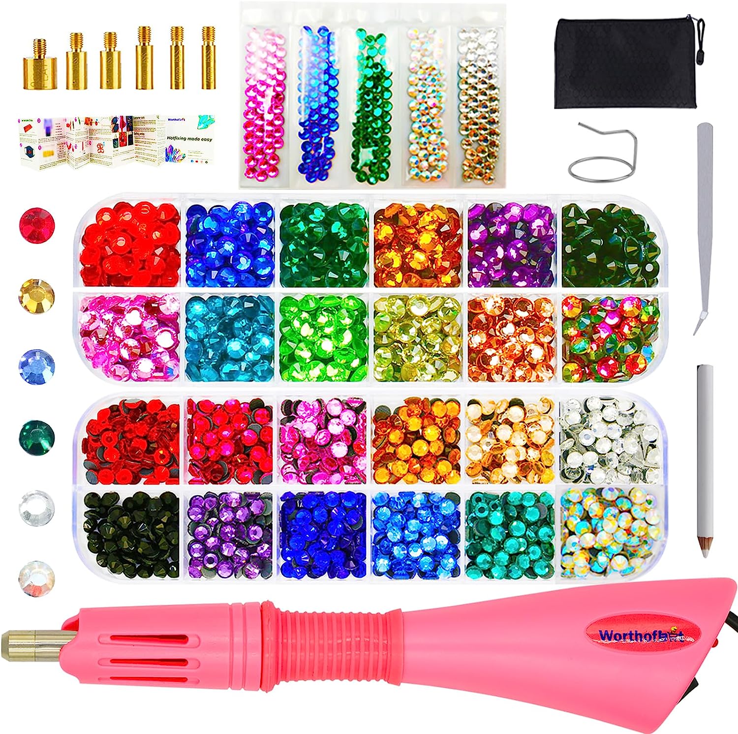 Bedazzler Kit with Rhinestones for Clothing, Hotfix [...]