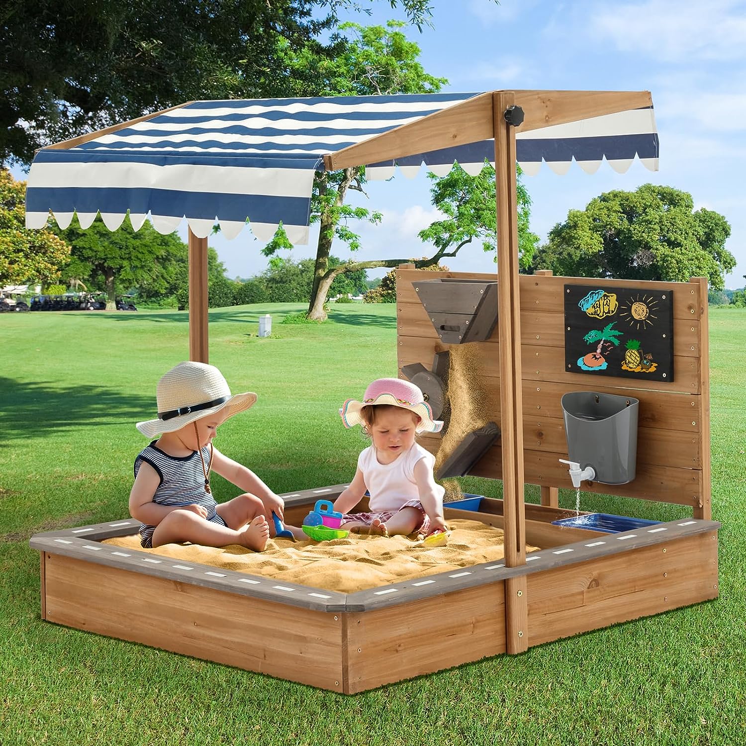 Kids Large Wooden SandBoxes with Roof, Pipleo Outdoor [...]