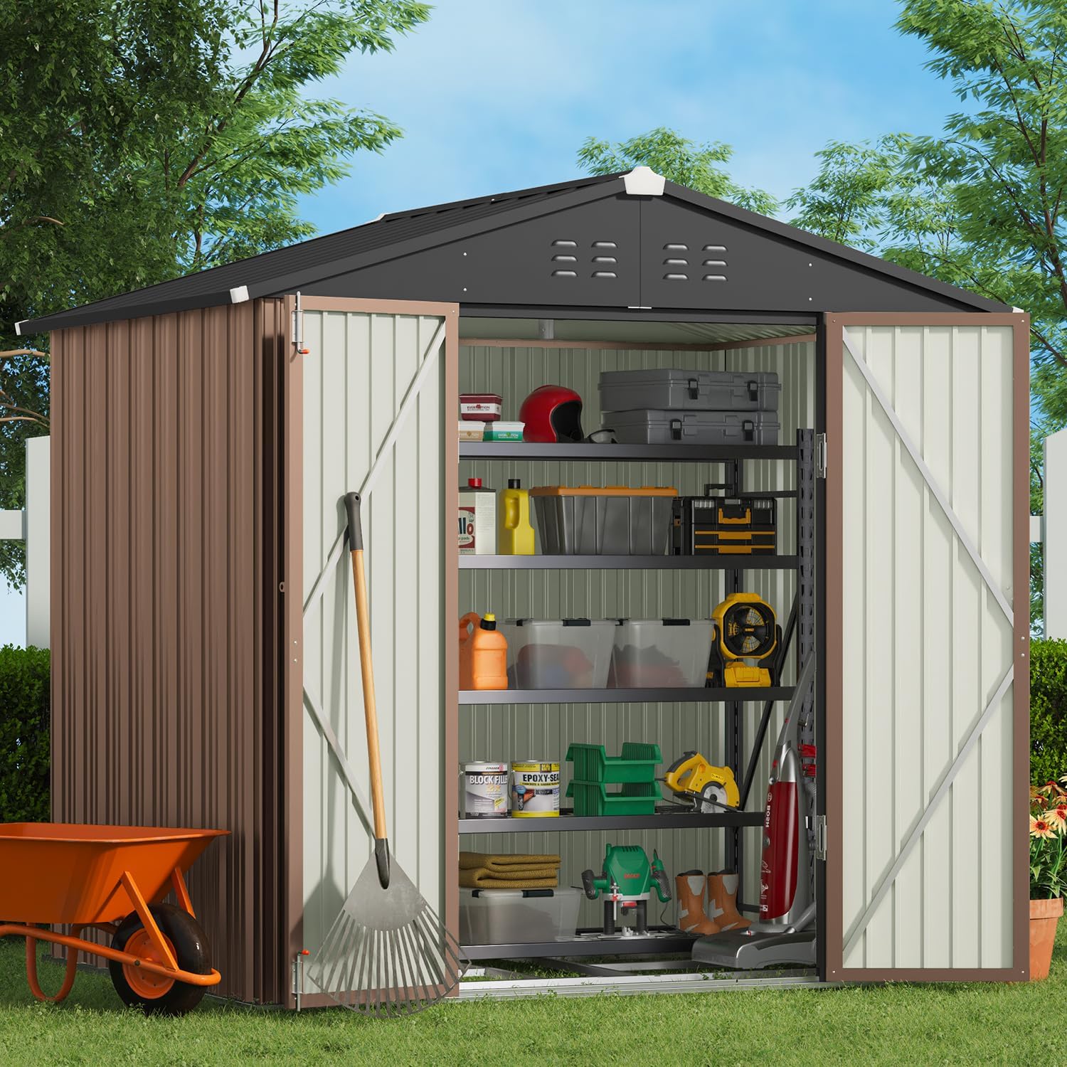 Gizoon Outdoor Storage Shed 8 x 6 FT with Metal Base [...]