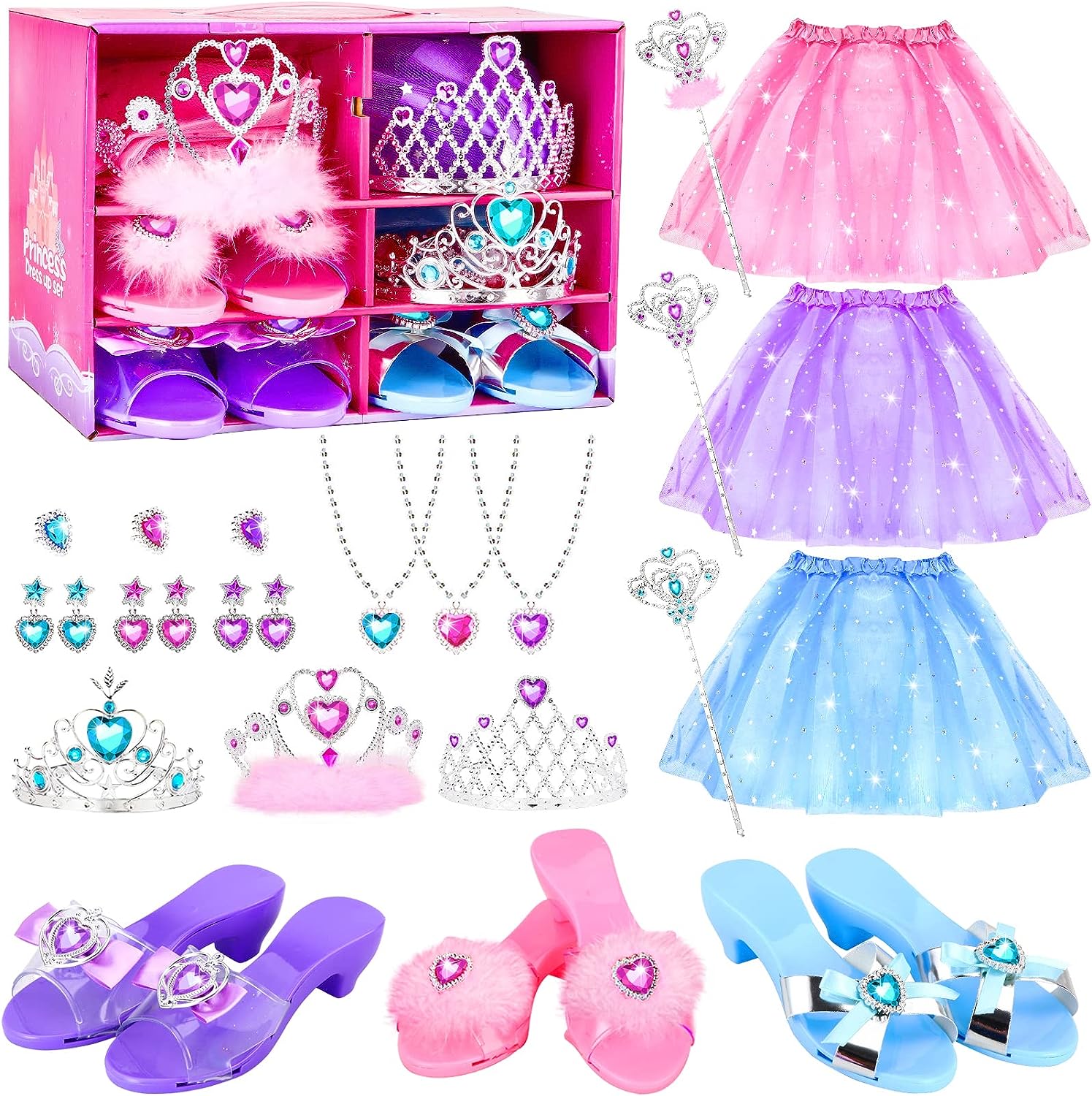 BeiyoQSZ Princess Dress Up Shoes & Pretend Jewelry [...]