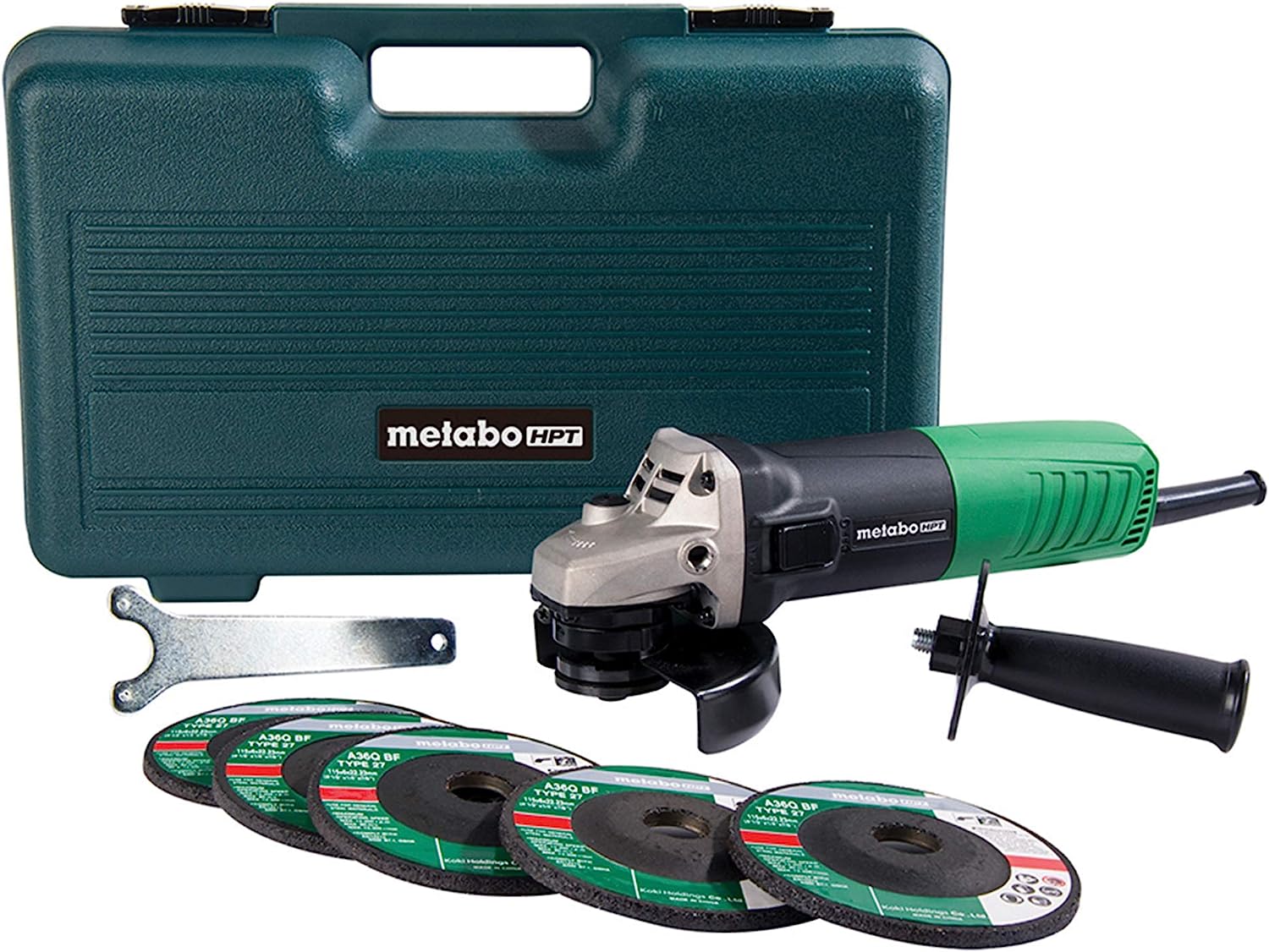 Metabo HPT Angle Grinder | 4-1/2-Inch | Includes 5 [...]