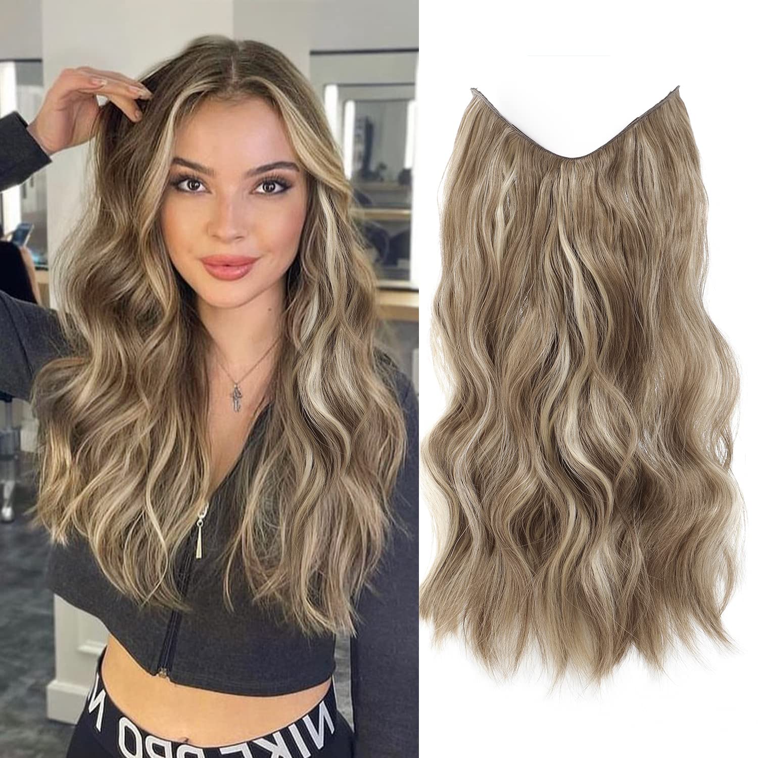 Invisible Wire Hair Extensions Long Wavy Hair [...]