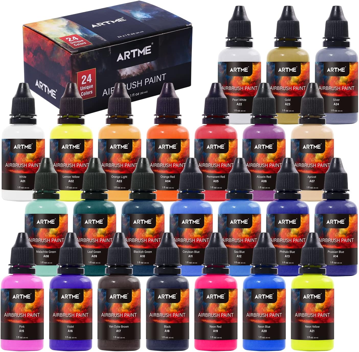ARTME Airbrush Paint, 24 Colors Airbrush Paint Set [...]