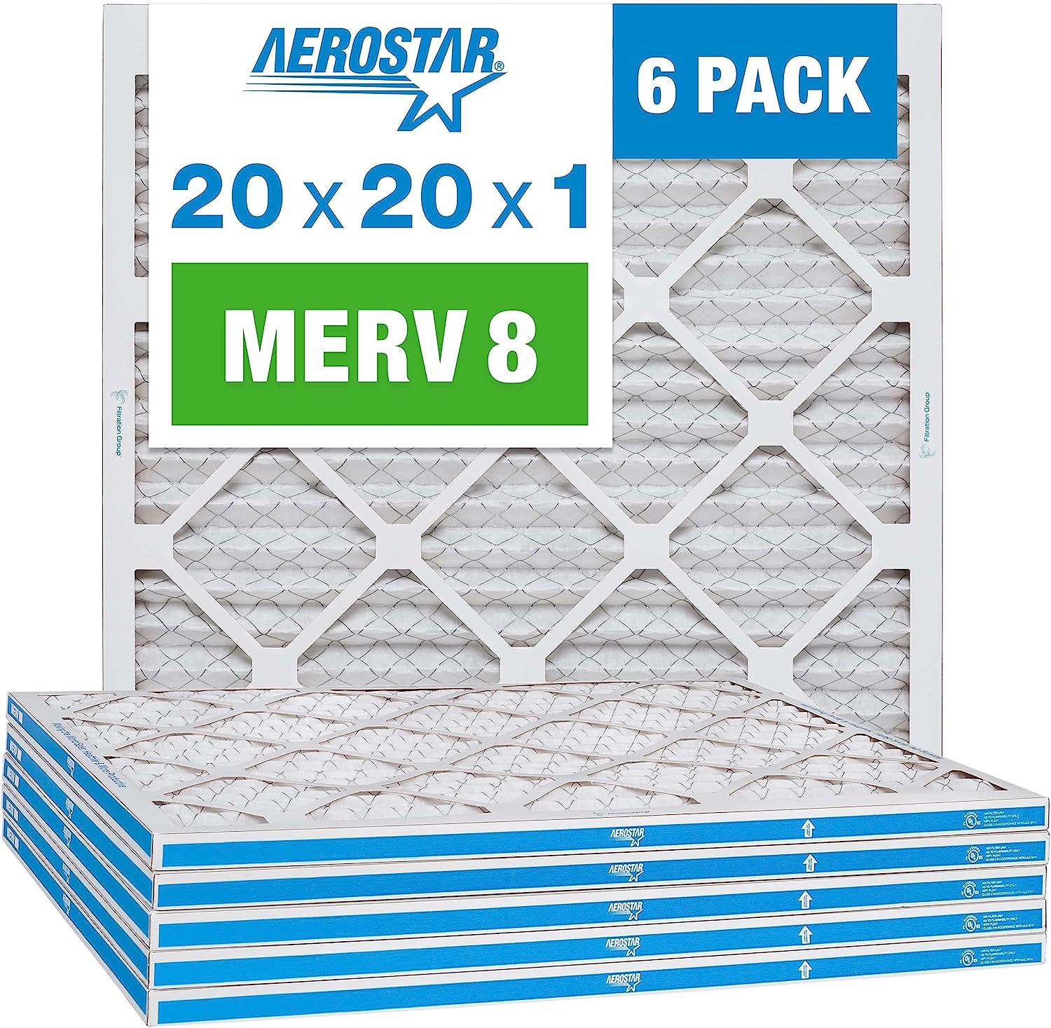 Aerostar 20x20x1 MERV 8 Pleated Air Filter, AC Furnace [...]