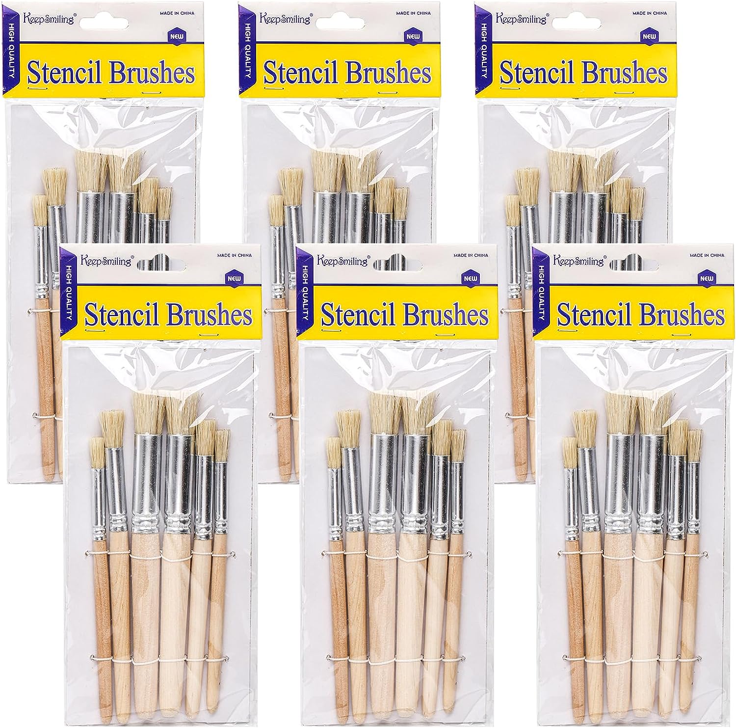 SOUJOY 30 Pieces Wooden Stencil Brushes, Natural [...]