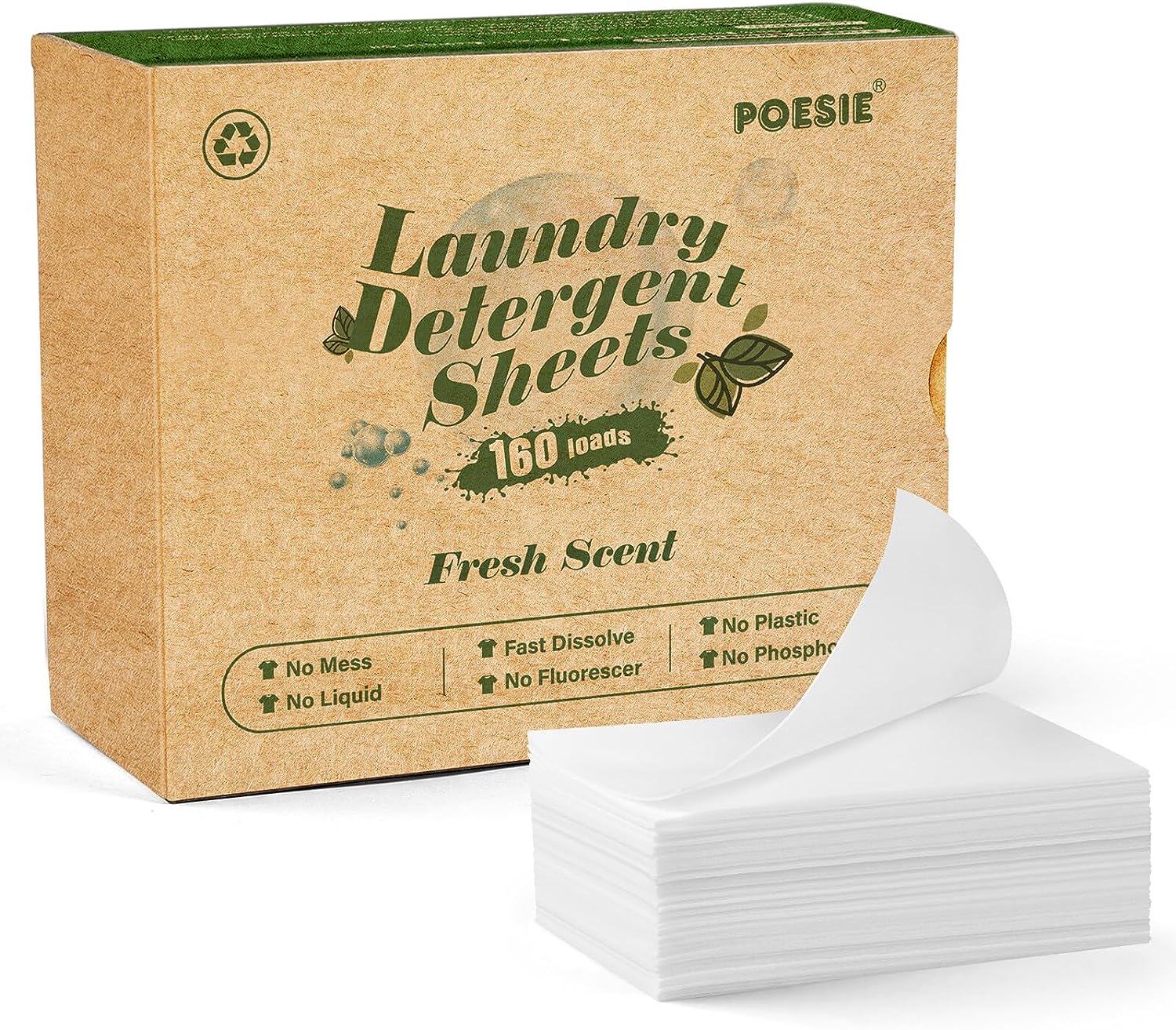 Poesie Laundry Detergent Sheets Eco-Friendly 160 [...]