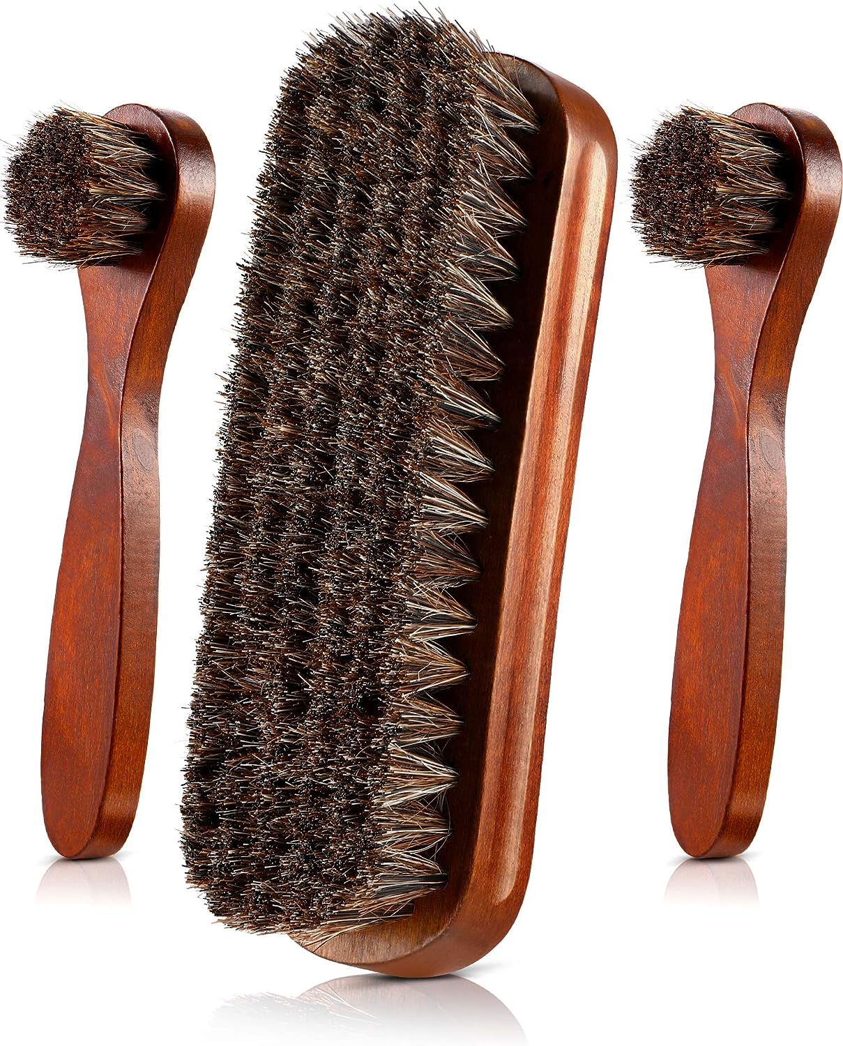 3 Pieces Horsehair Shoes Polish Brushes Kit Leather [...]