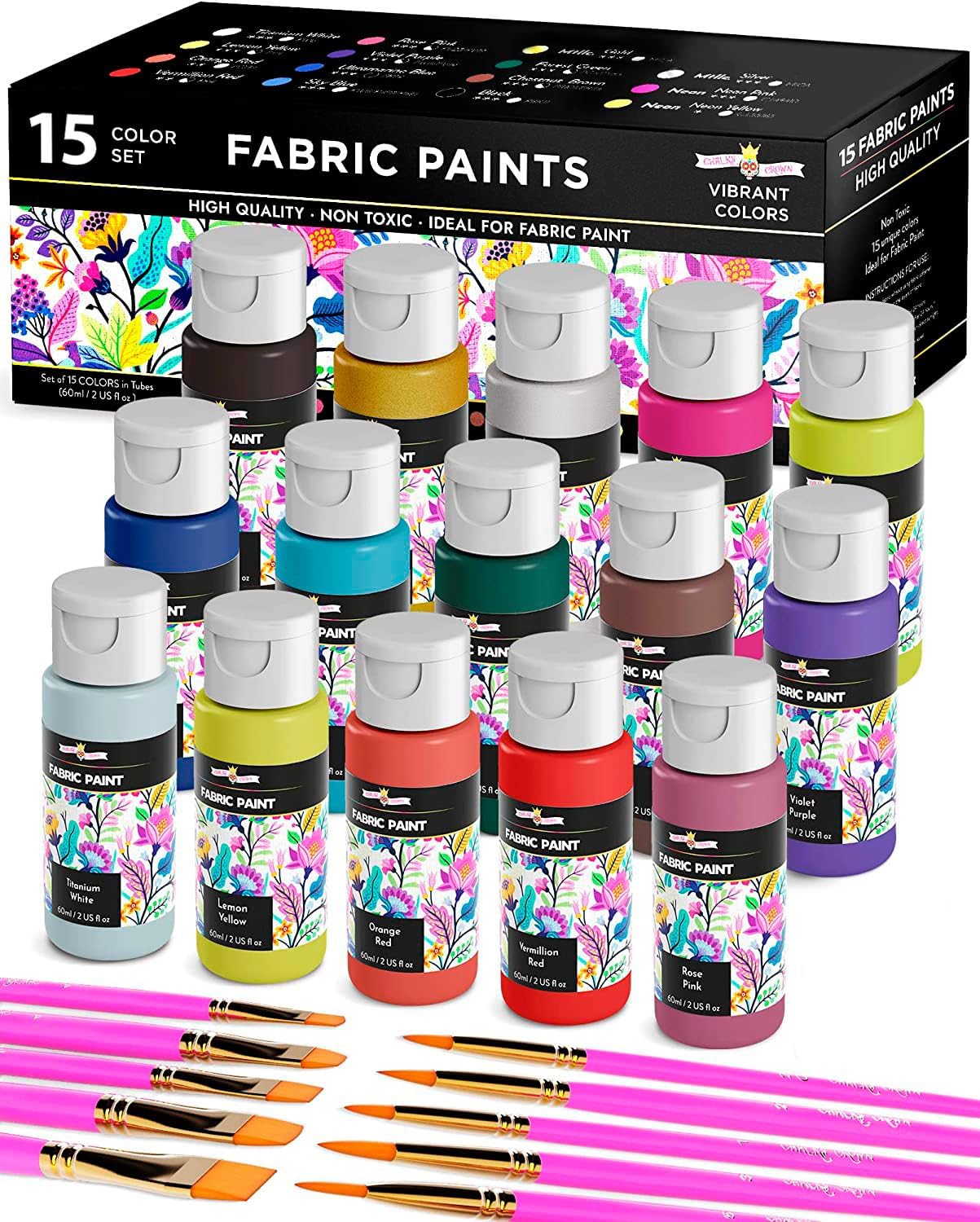 Permanent Fabric Paint for Clothes, 15 Colors - Fabric [...]