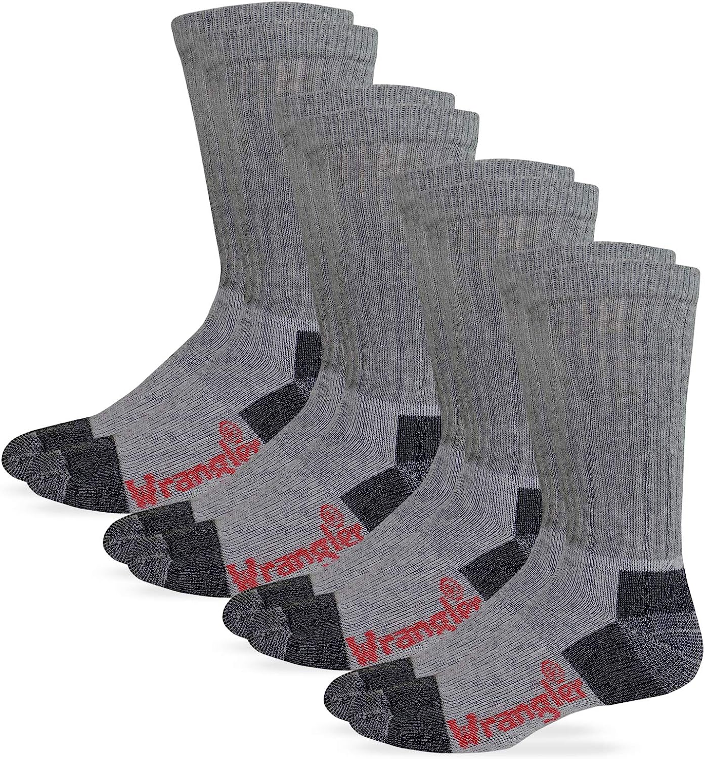 Wrangler Men's Steel Toe Boot Work Crew Cotton Cushion Socks