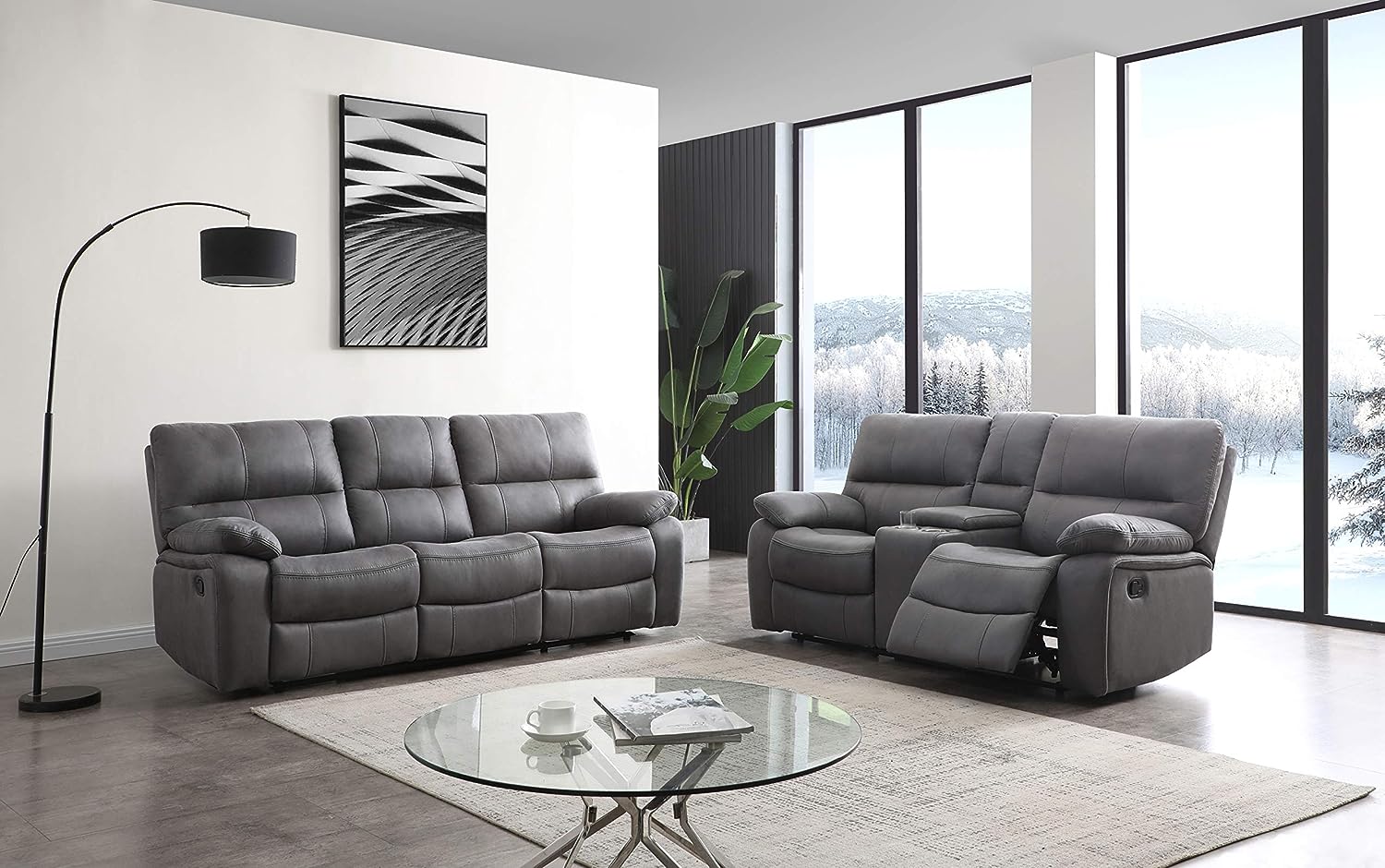 Betsy Furniture Microfiber Reclining Sofa Couch Set [...]
