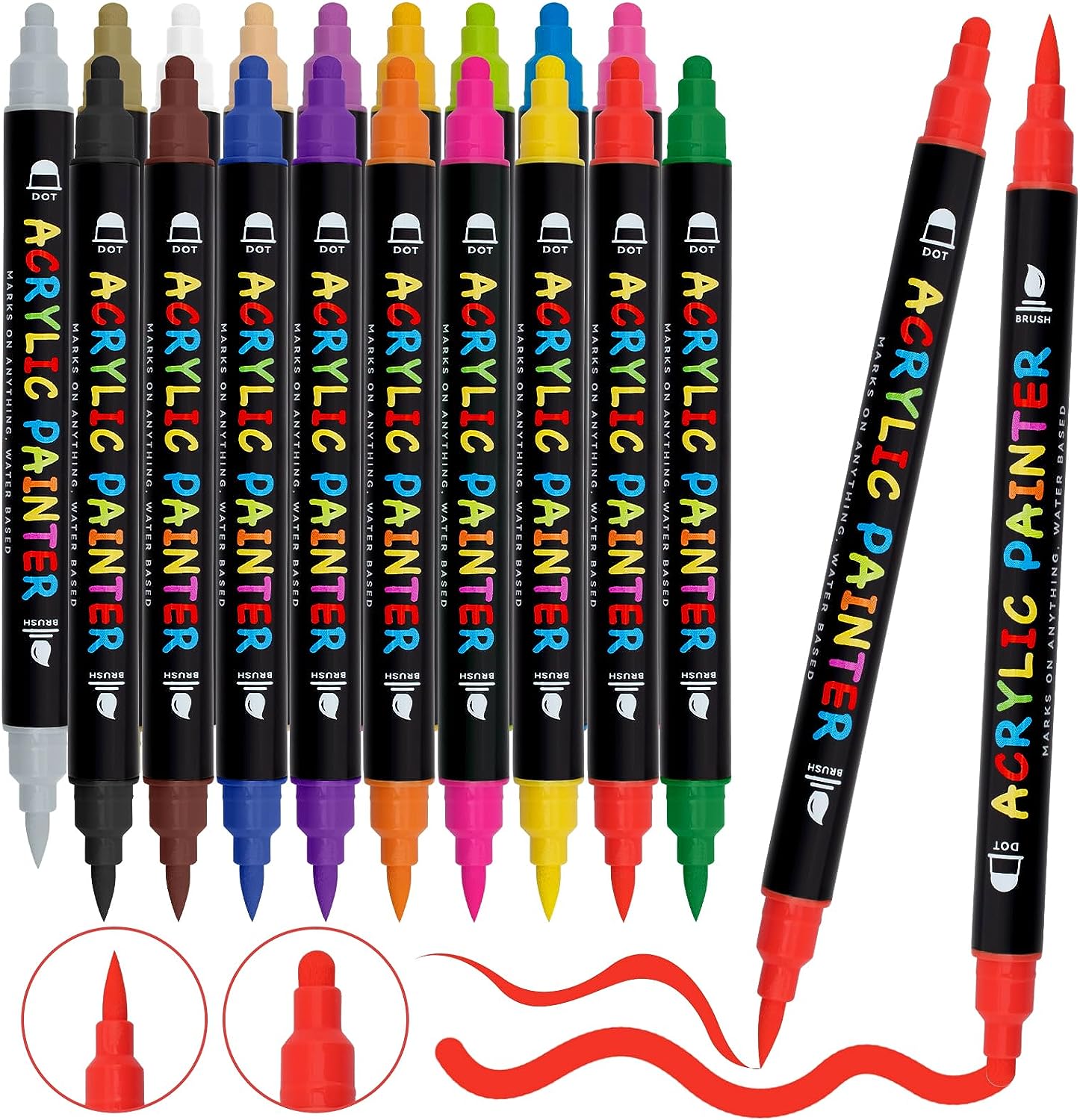 Tesquio Paint Pens, 18 Colors Acrylic Paint Pens Paint [...]