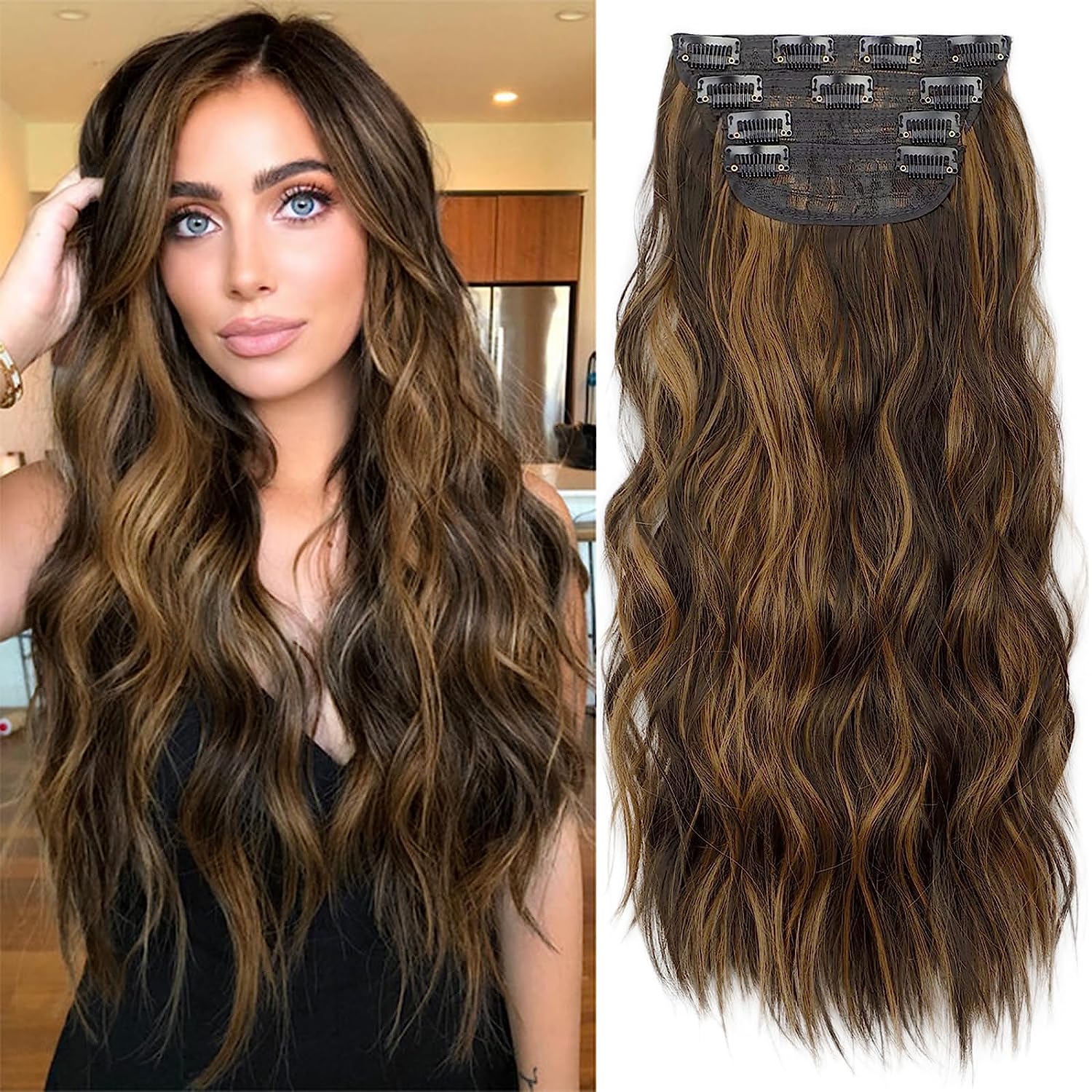 KooKaStyle Clip in Long Wavy Synthetic Hair Extension [...]