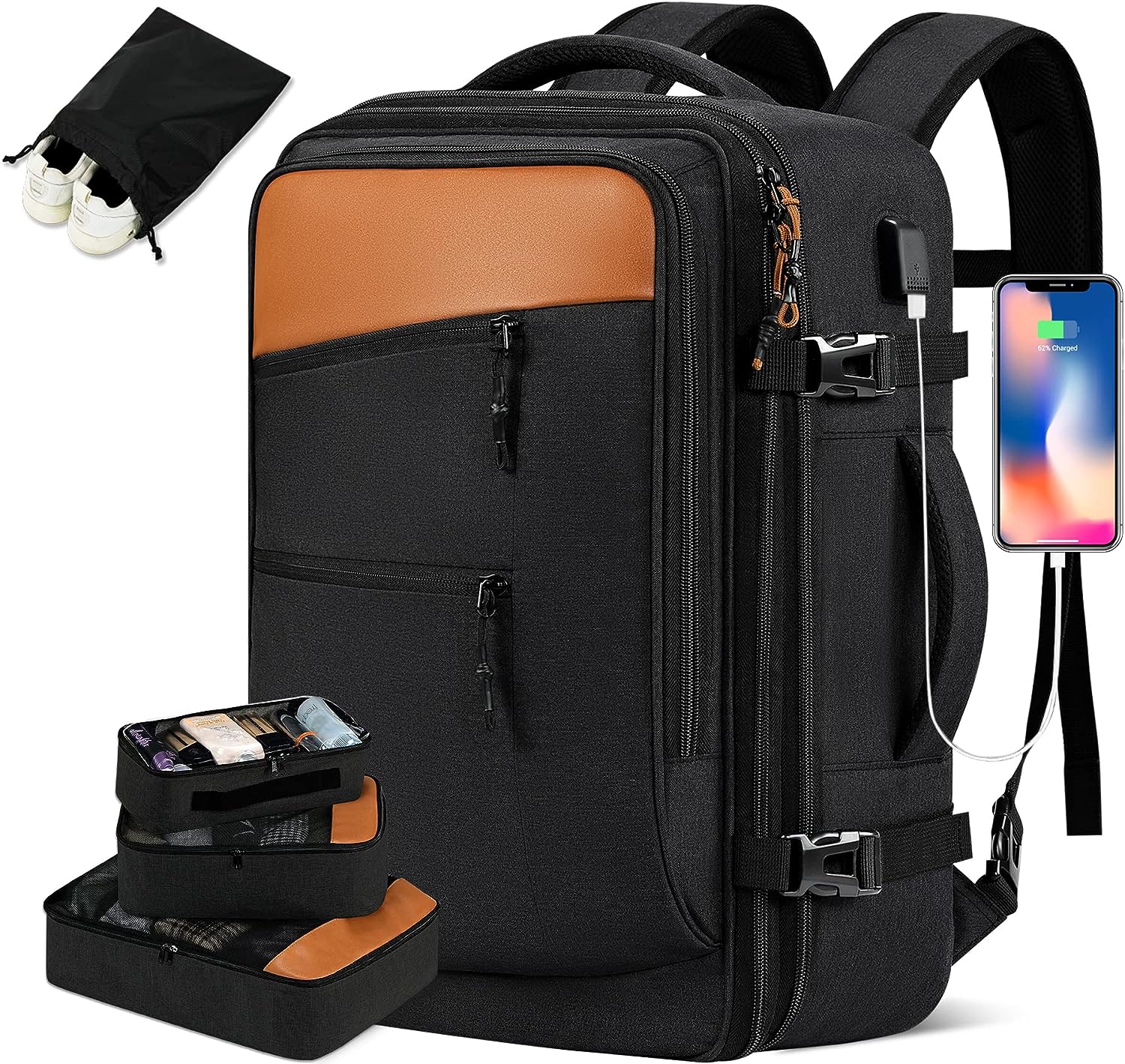POWAITER Carry on Backpack, Large Travel Backpack for [...]