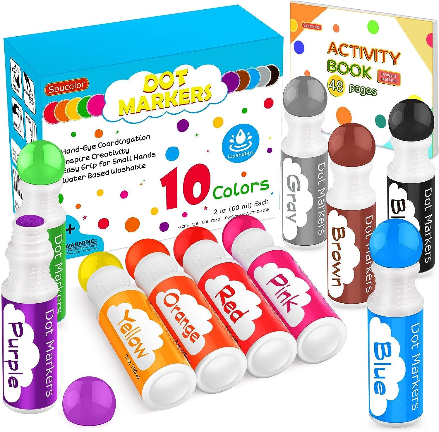 Washable Dot Markers for Toddlers Kids Preschool, 10 [...]