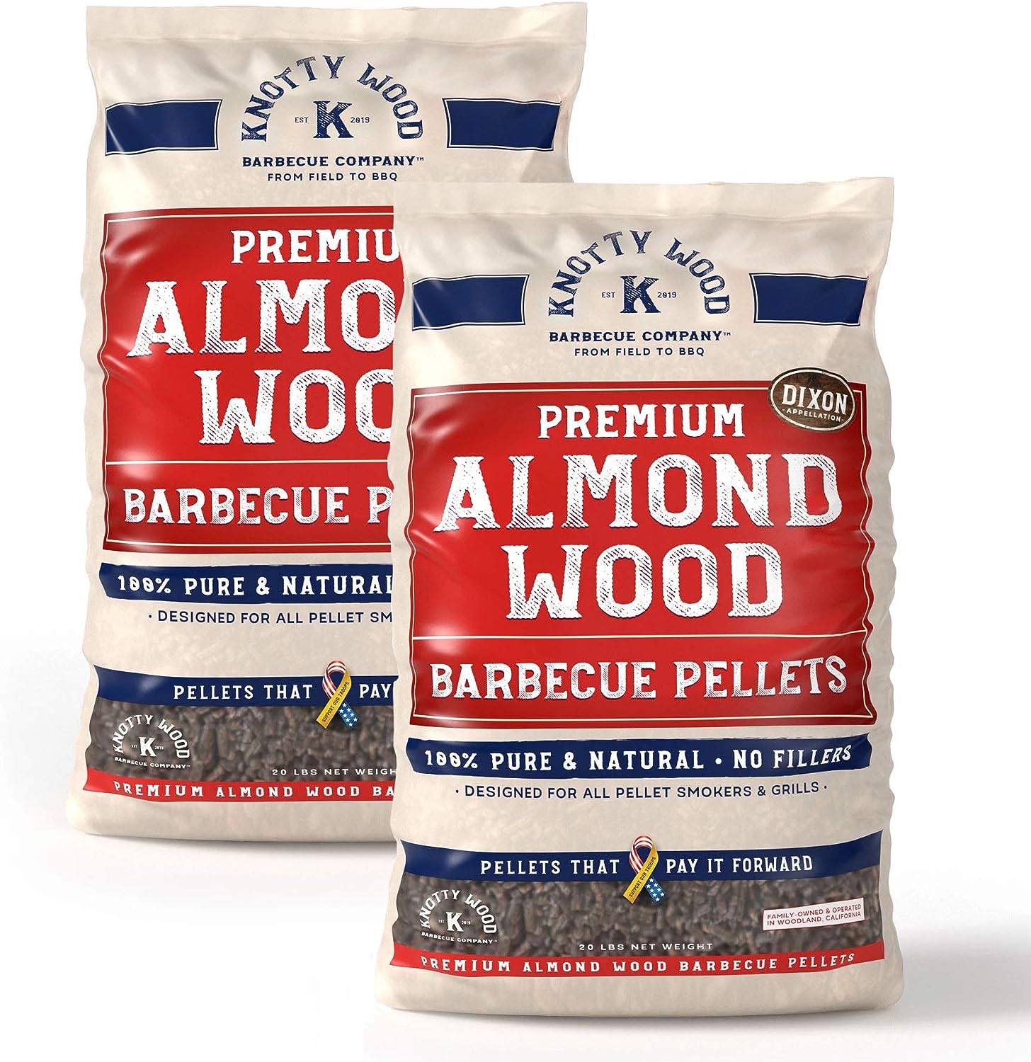 100% Pure Almond Wood Barbecue Grilling Pellets - 40 lbs (2)