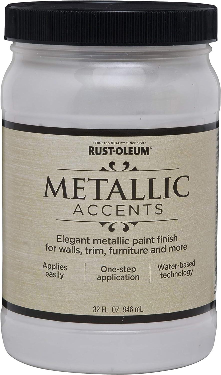 Rust-Oleum 253611 Metallic Accents Paint, Quart, White [...]