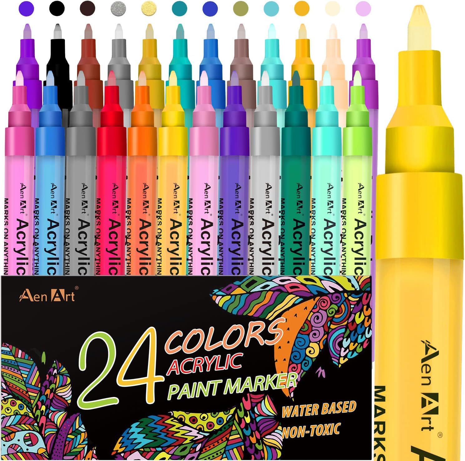 24 Colors Acrylic Paint Pens, Paint Markers for Rock [...]