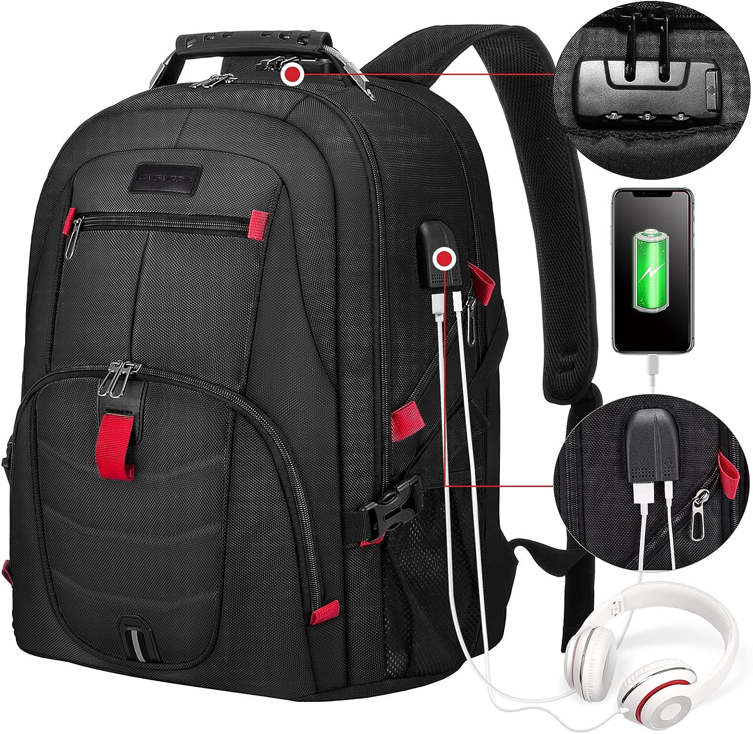 LOVEVOOK Travel Laptop Backpack Waterproof Anti Theft [...]