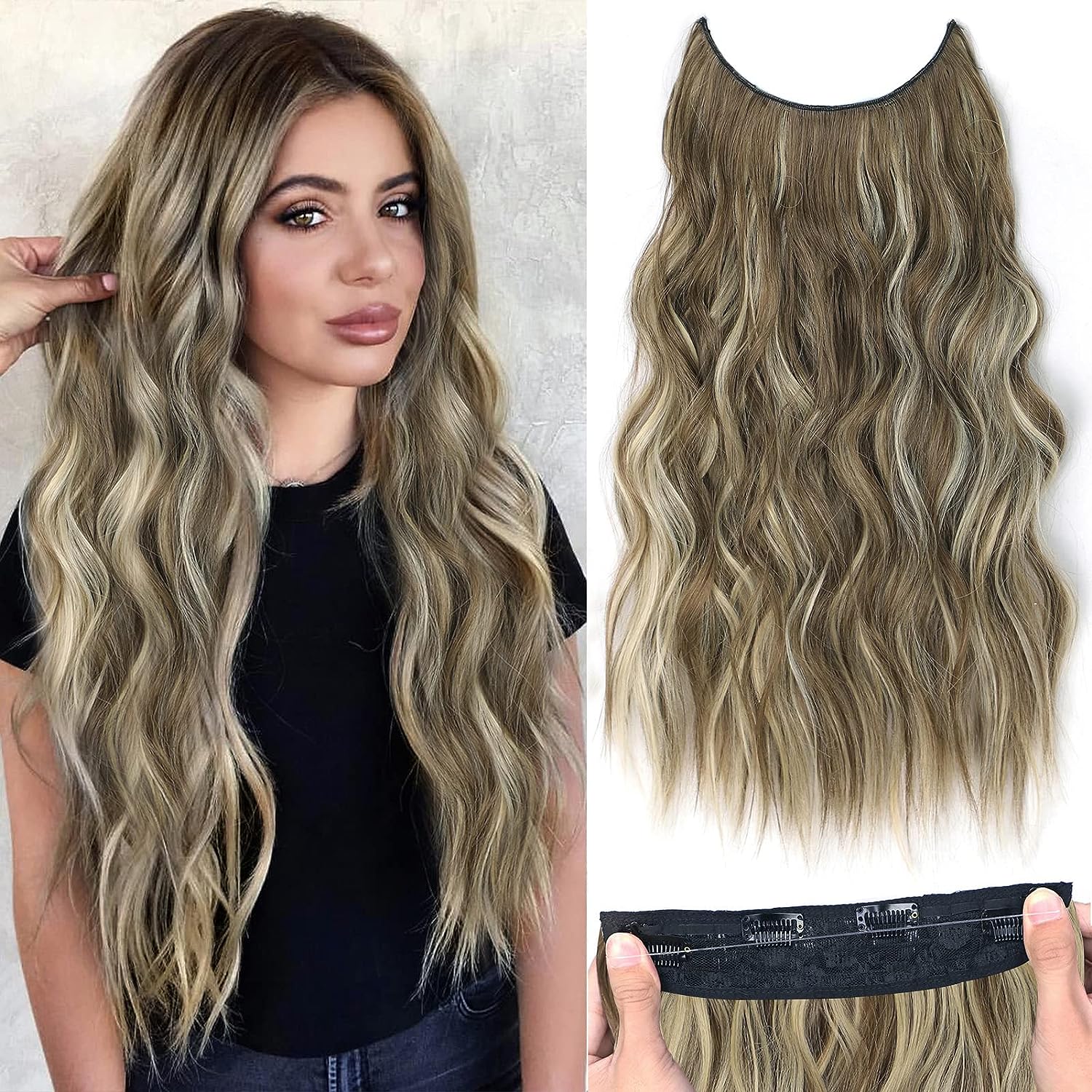 Rosooi 20 Inch Invisible Wire Hair Extensions with [...]