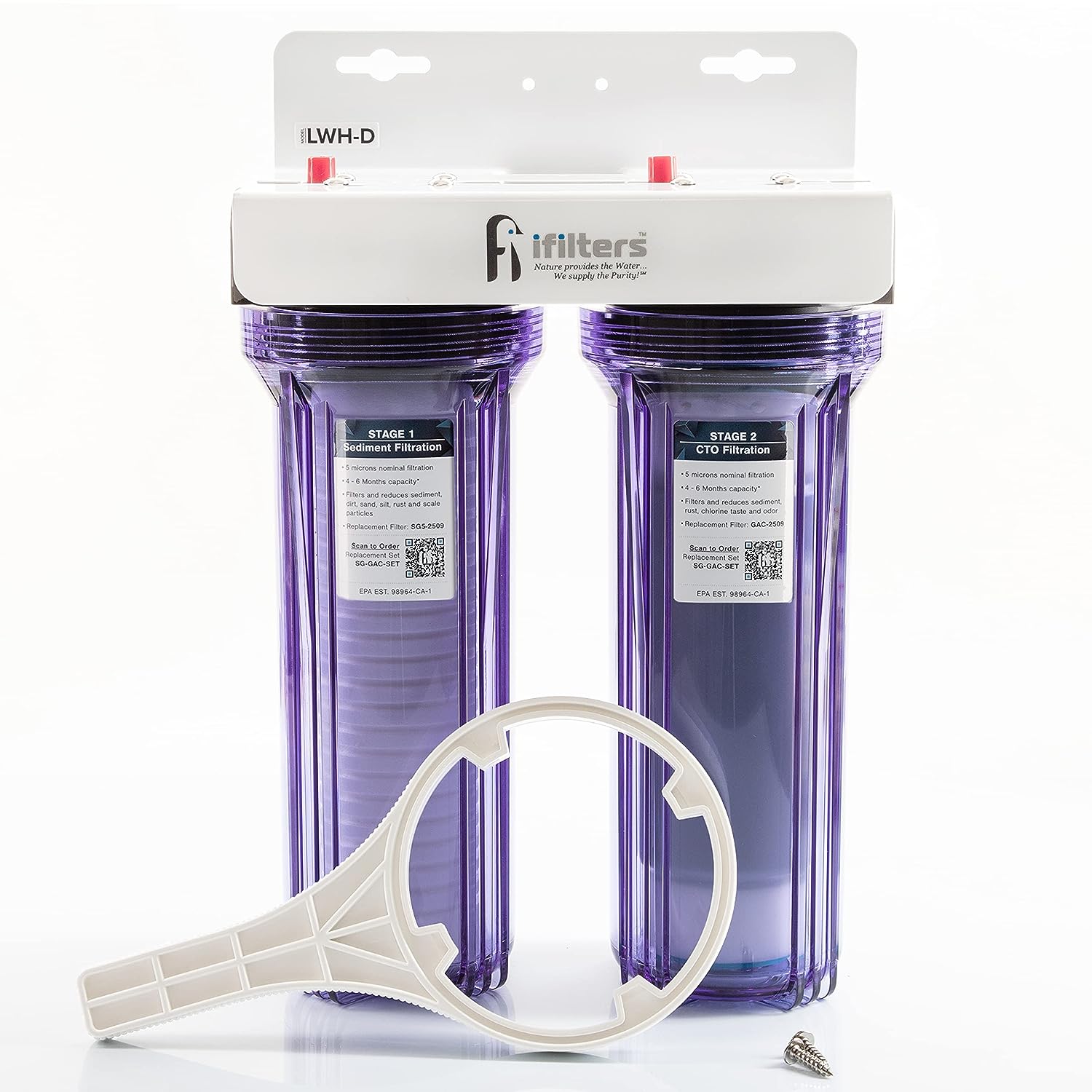 iFilters Whole House Water Filter, 2 Stage, Removes [...]