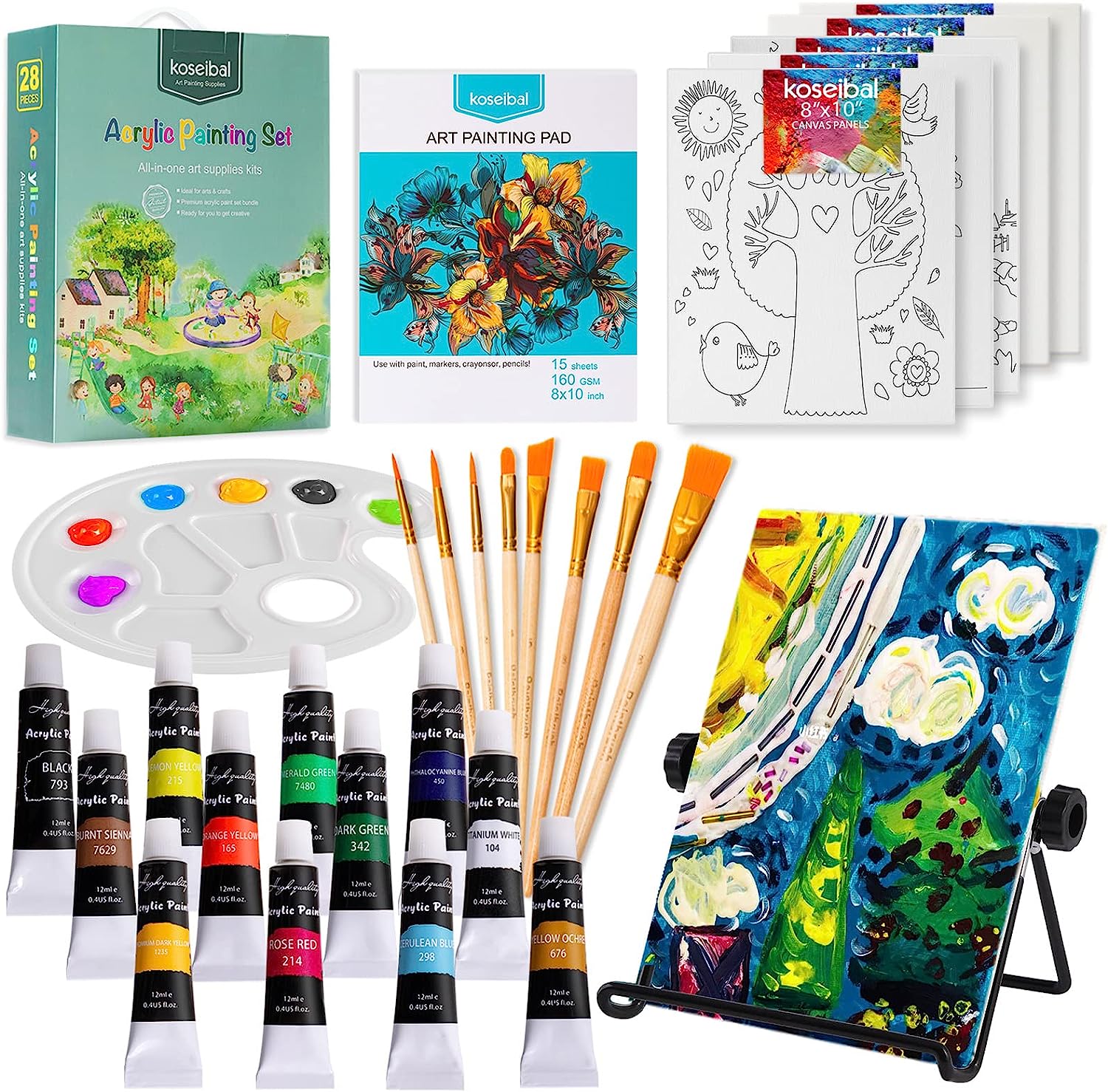 Acrylic Paint Set for Kids, Art Painting Supplies Kit [...]