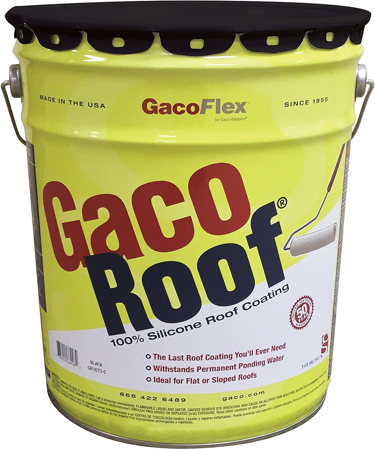 GacoRoof Silicone Roof Coating 5 Gallon Black
