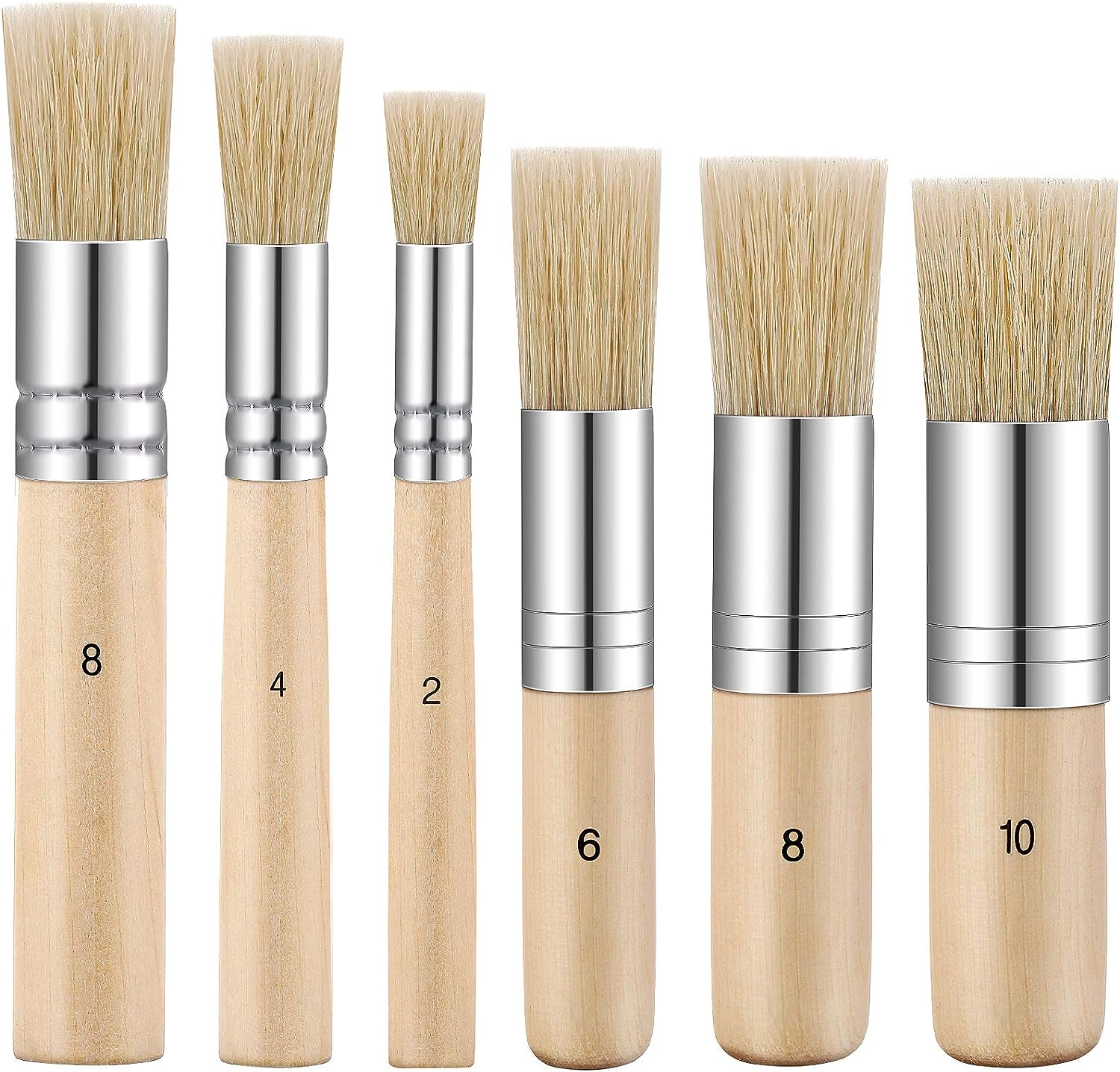 6 Pieces Wooden Stencil Brushes Pure Natural Bristle [...]