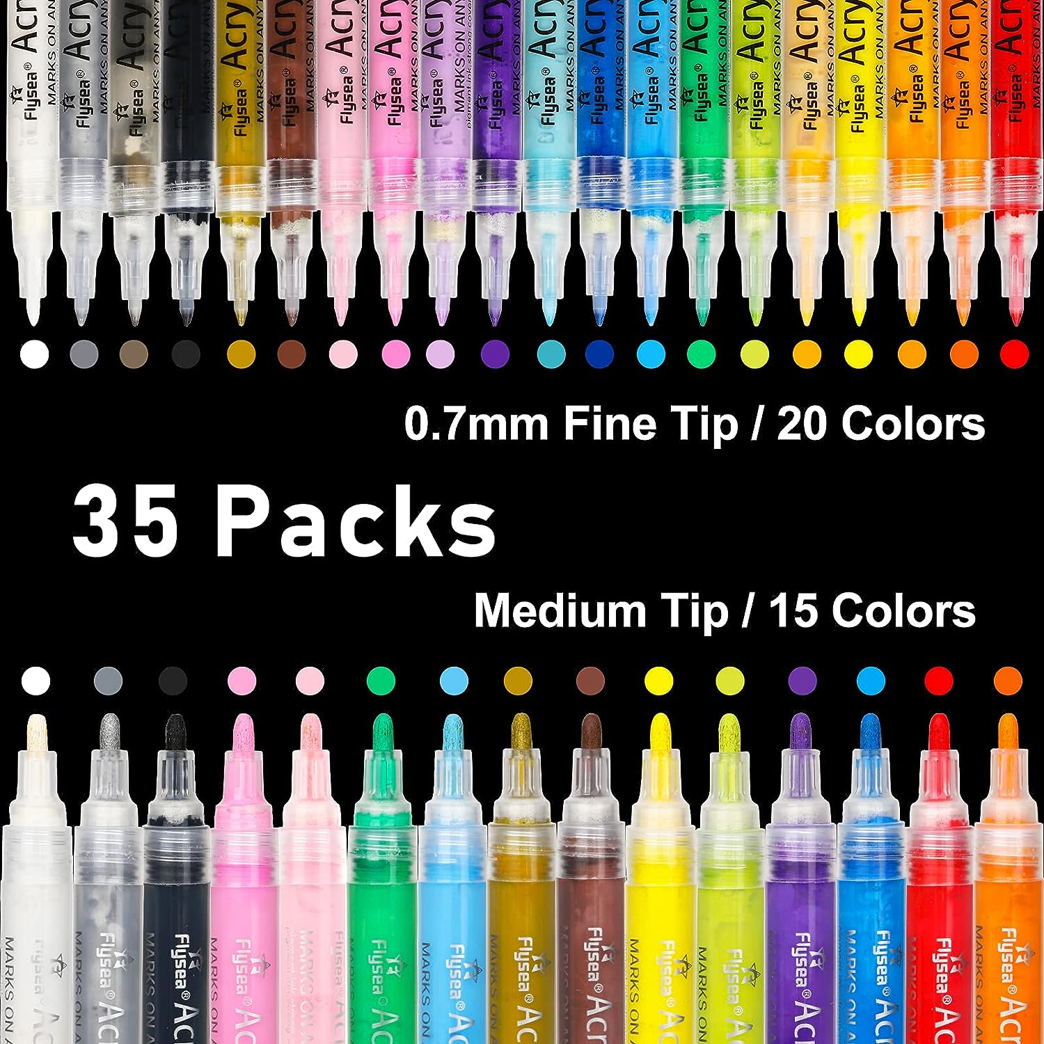35 Premium Acrylic Paint Marker Pens, Double Pack of [...]