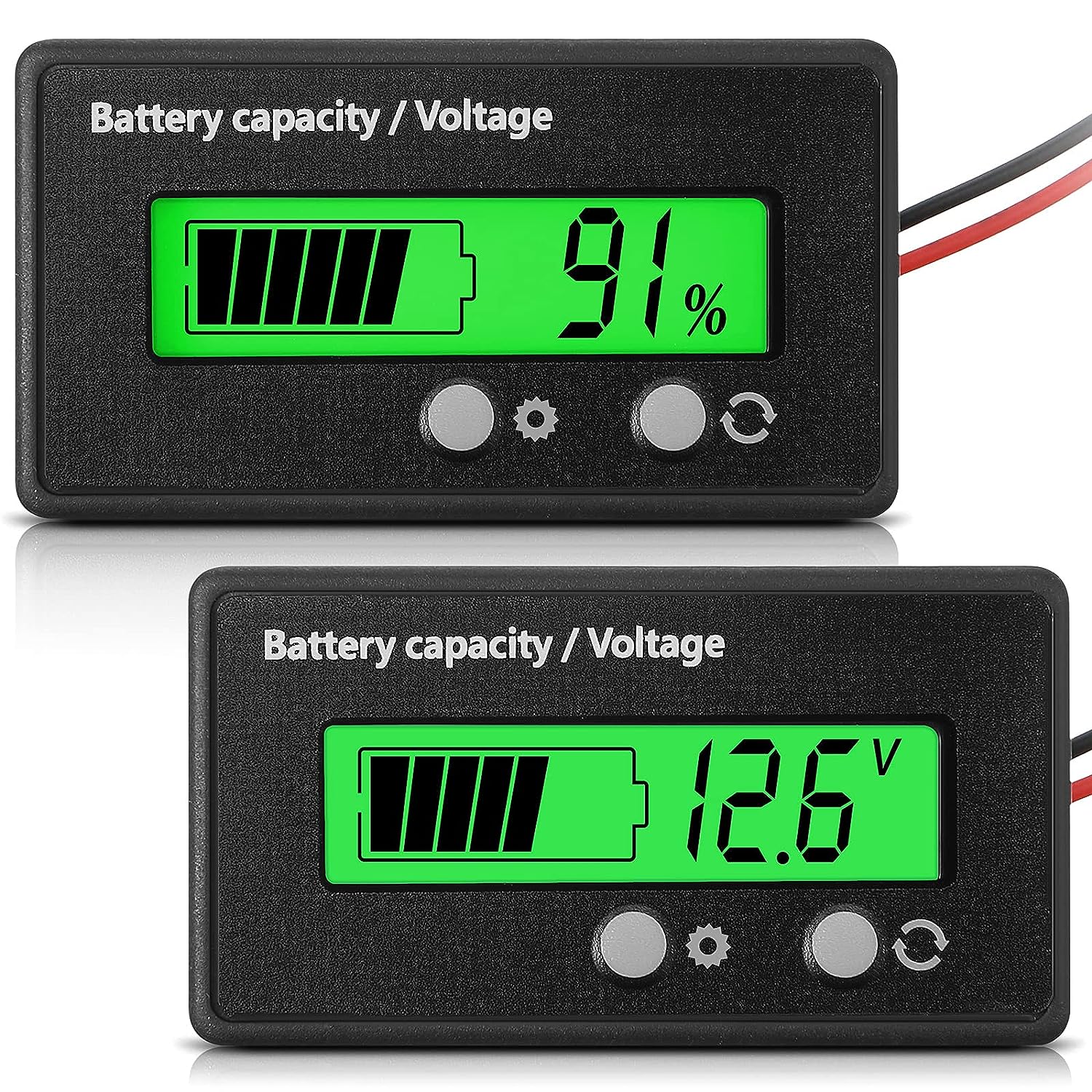 Battery Capacity Voltage Meter with Alarm and External [...]