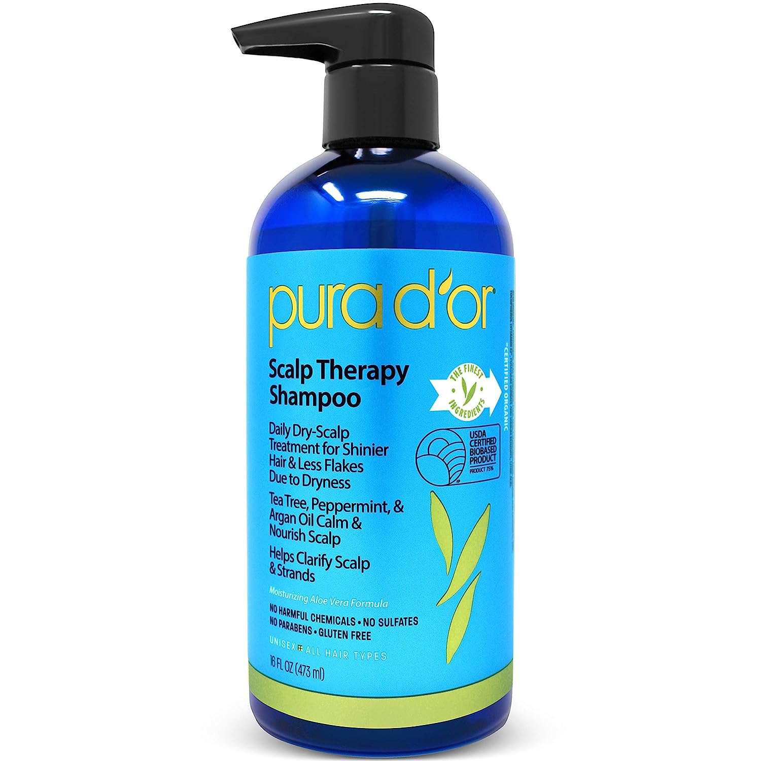 PURA D'OR Scalp Therapy Shampoo (16oz) Hydrates & [...]