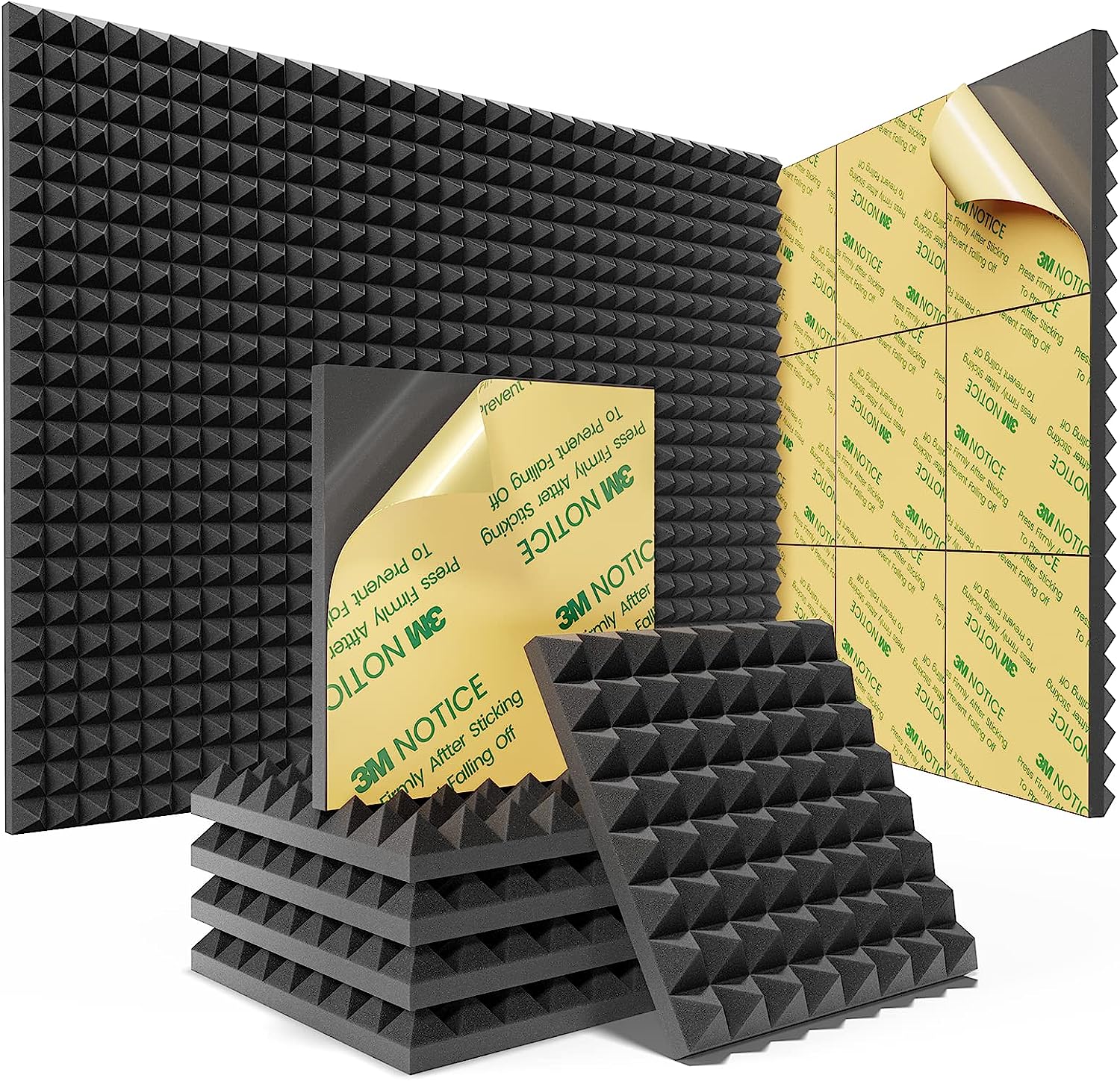Sonicism 12 Pack Pyramid Sound Proof Foam Panels with [...]