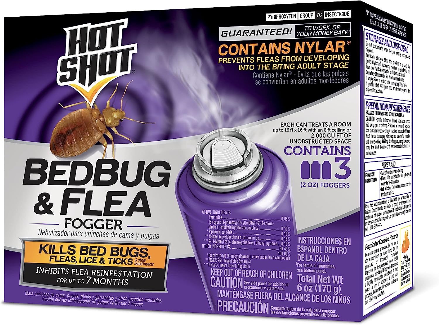 Hot Shot Bed Bug & Flea Fogger Pack 3-Pack, Kills Bed [...]