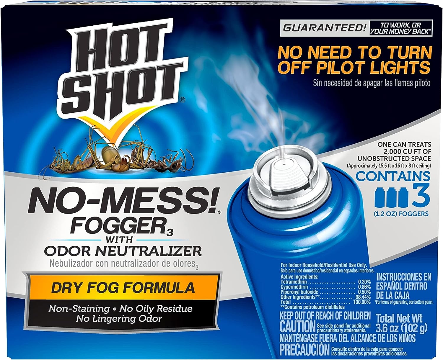 Hot Shot No Mess Fogger With Odor Neutralizer, Kills [...]