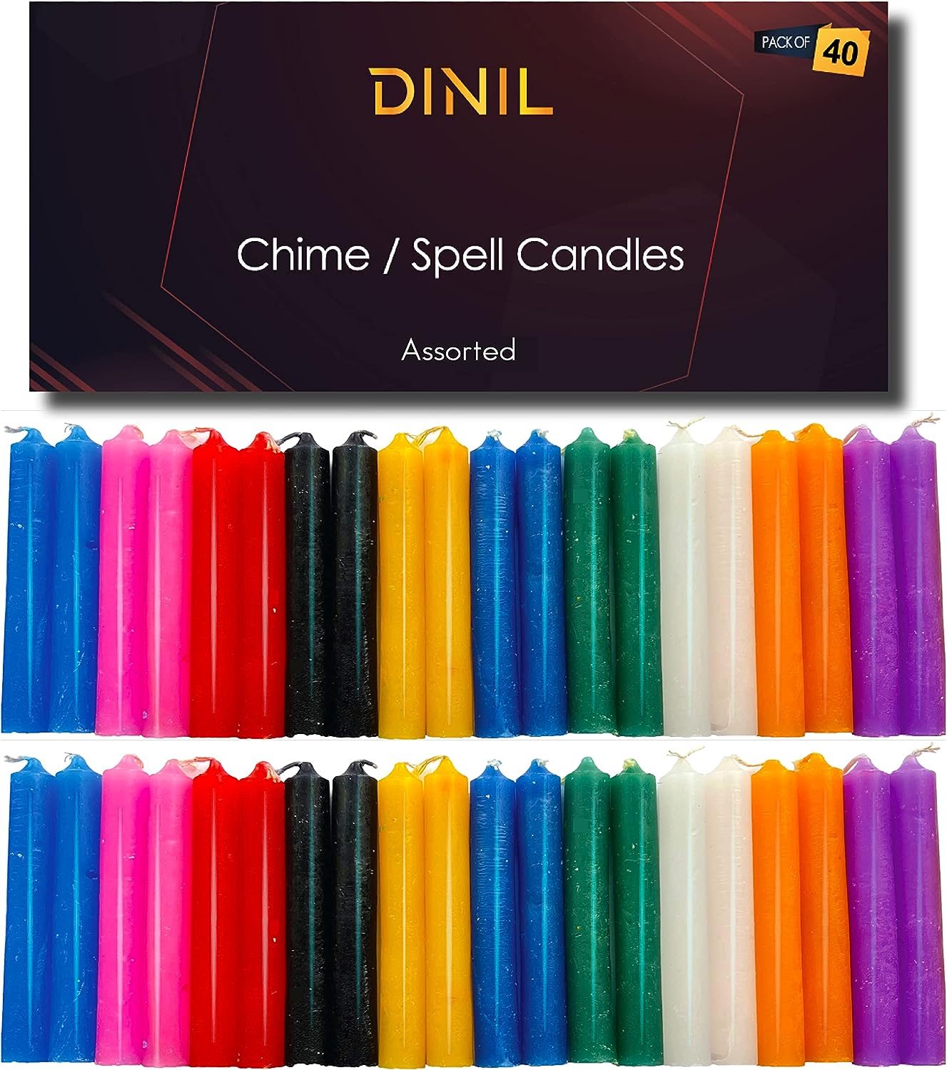 Dinil – Spell & Chime Candles (40 Assorted Color) – 4