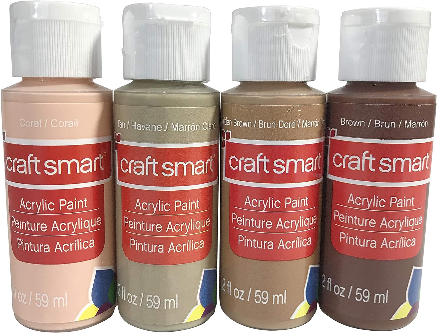 Craft Smart Acrylic Paint Skin Tone Colors (2 Ounce Bottles)